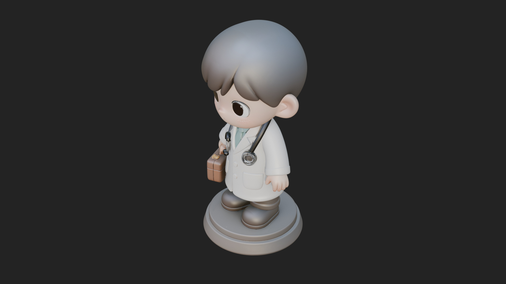 Chibi Doctor with Bag Statue Design 4 3D Print Model 3D Model
