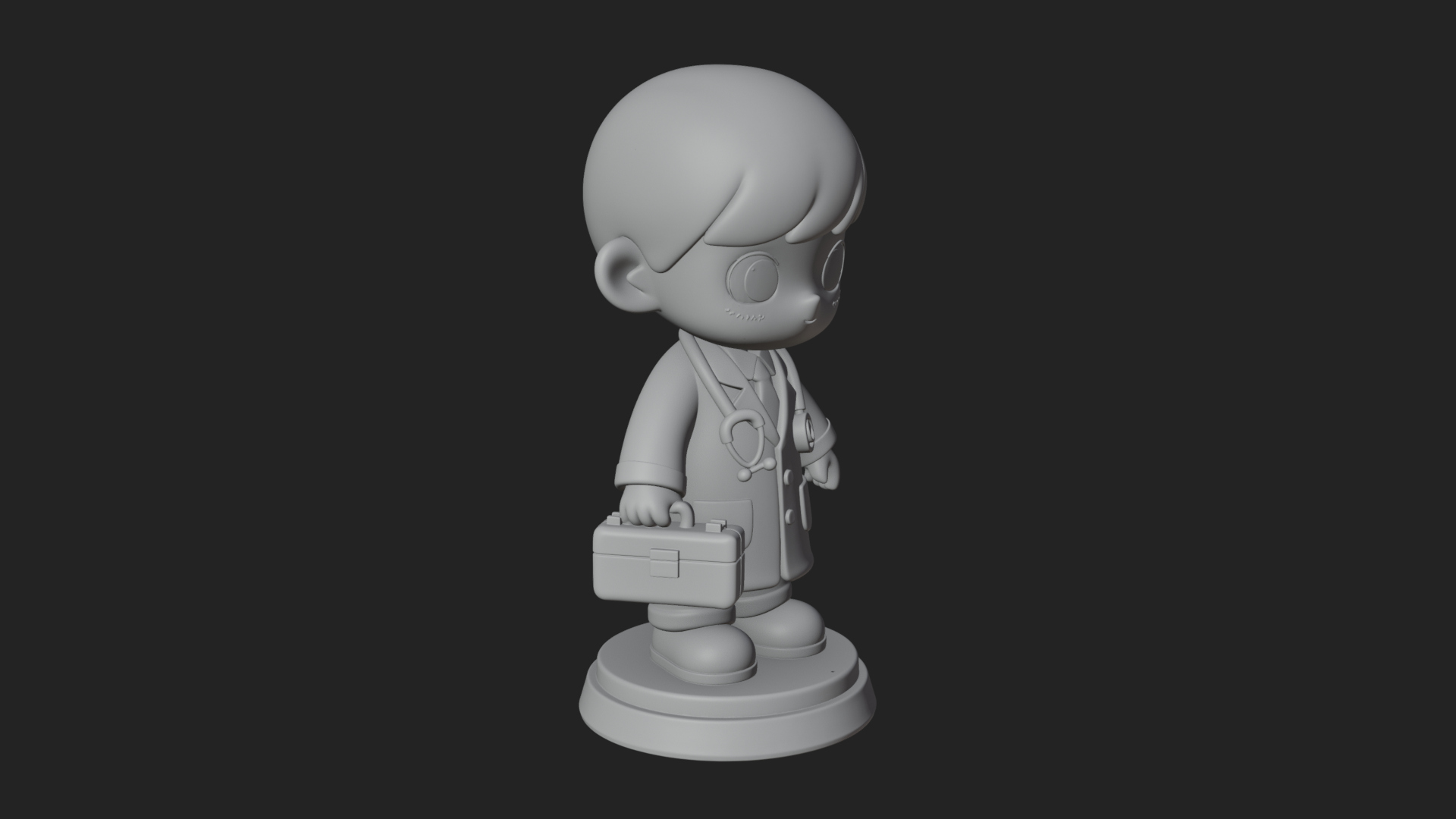 Chibi Doctor with Bag Statue Design 4 3D Print Model 3D Model