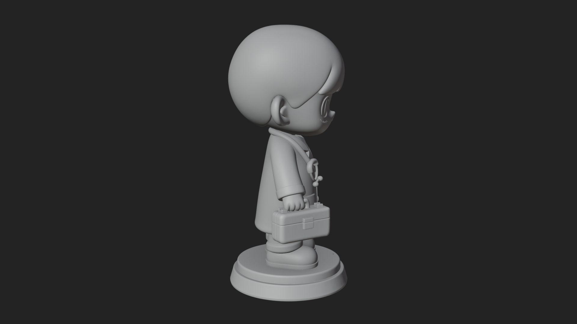 Chibi Doctor with Bag Statue Design 4 3D Print Model 3D Model