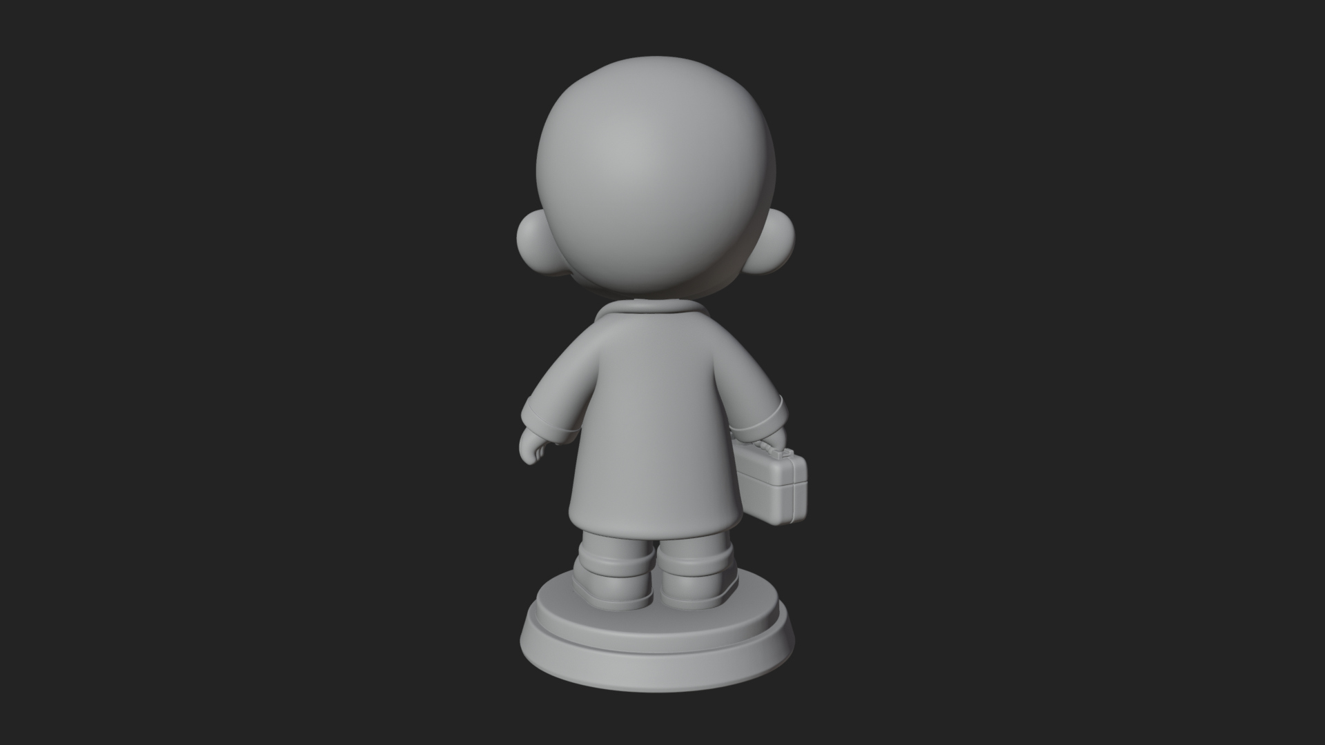 Chibi Doctor with Bag Statue Design 4 3D Print Model 3D Model