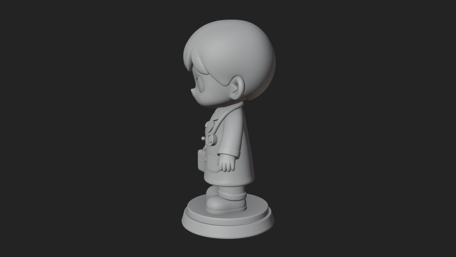 Chibi Doctor with Bag Statue Design 4 3D Print Model 3D Model