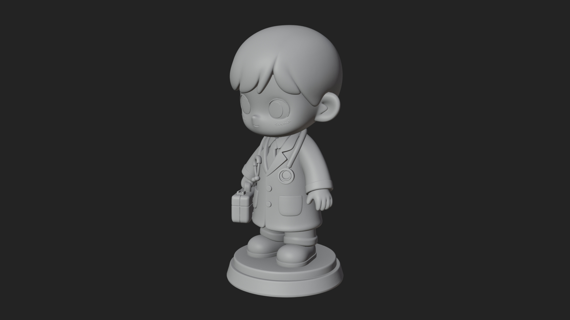 Chibi Doctor with Bag Statue Design 4 3D Print Model 3D Model