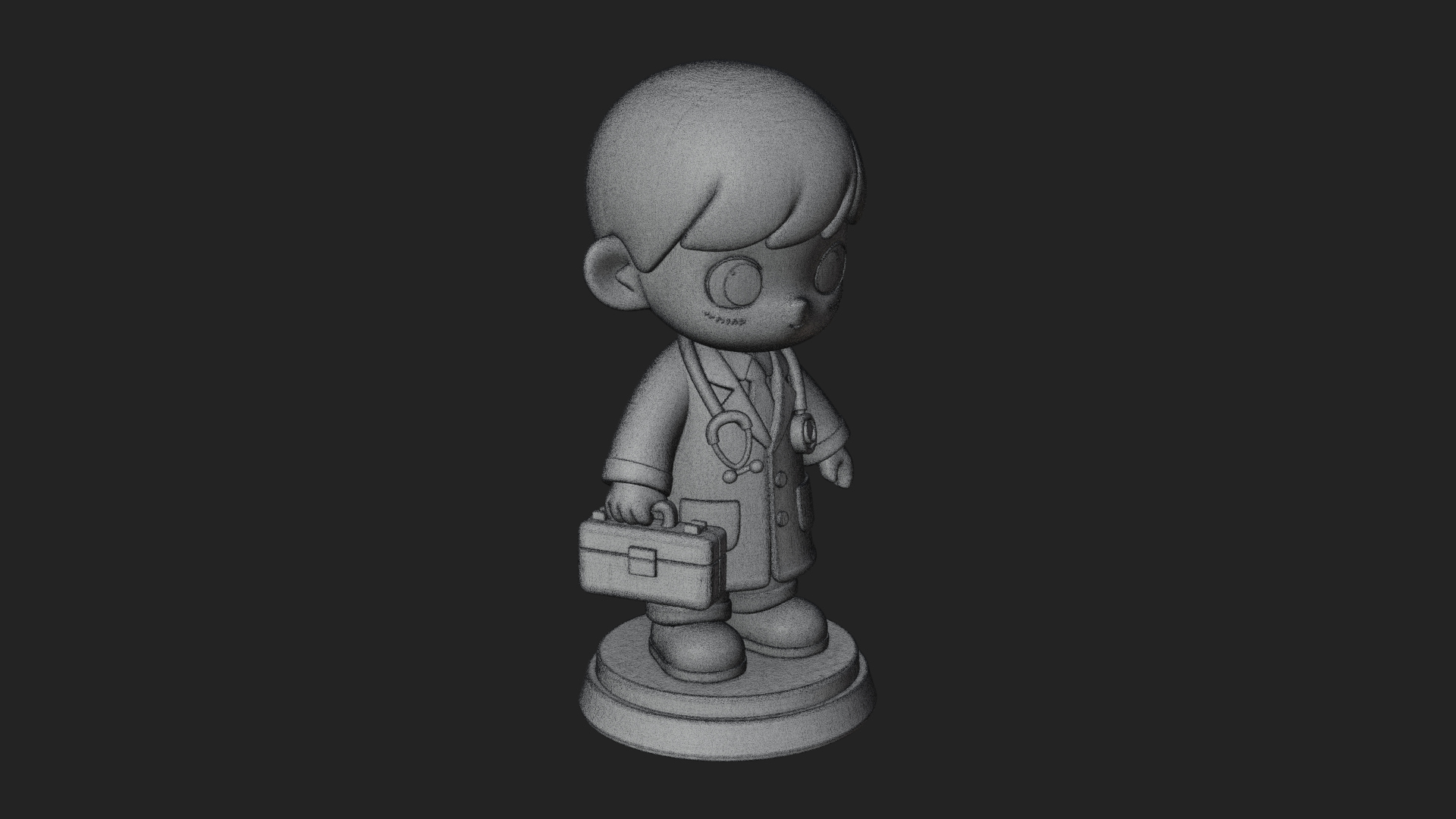 Chibi Doctor with Bag Statue Design 4 3D Print Model 3D Model