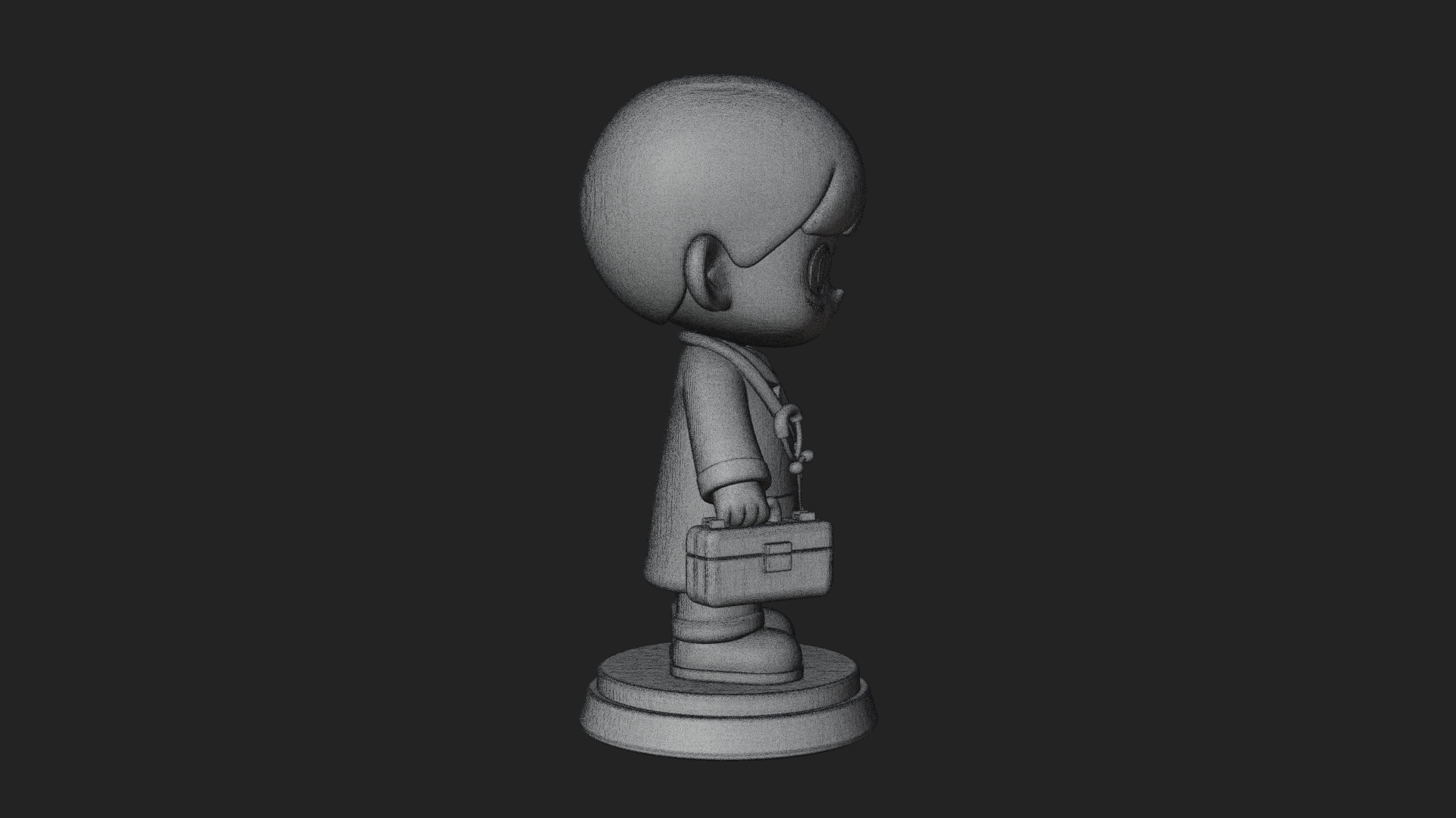 Chibi Doctor with Bag Statue Design 4 3D Print Model 3D Model