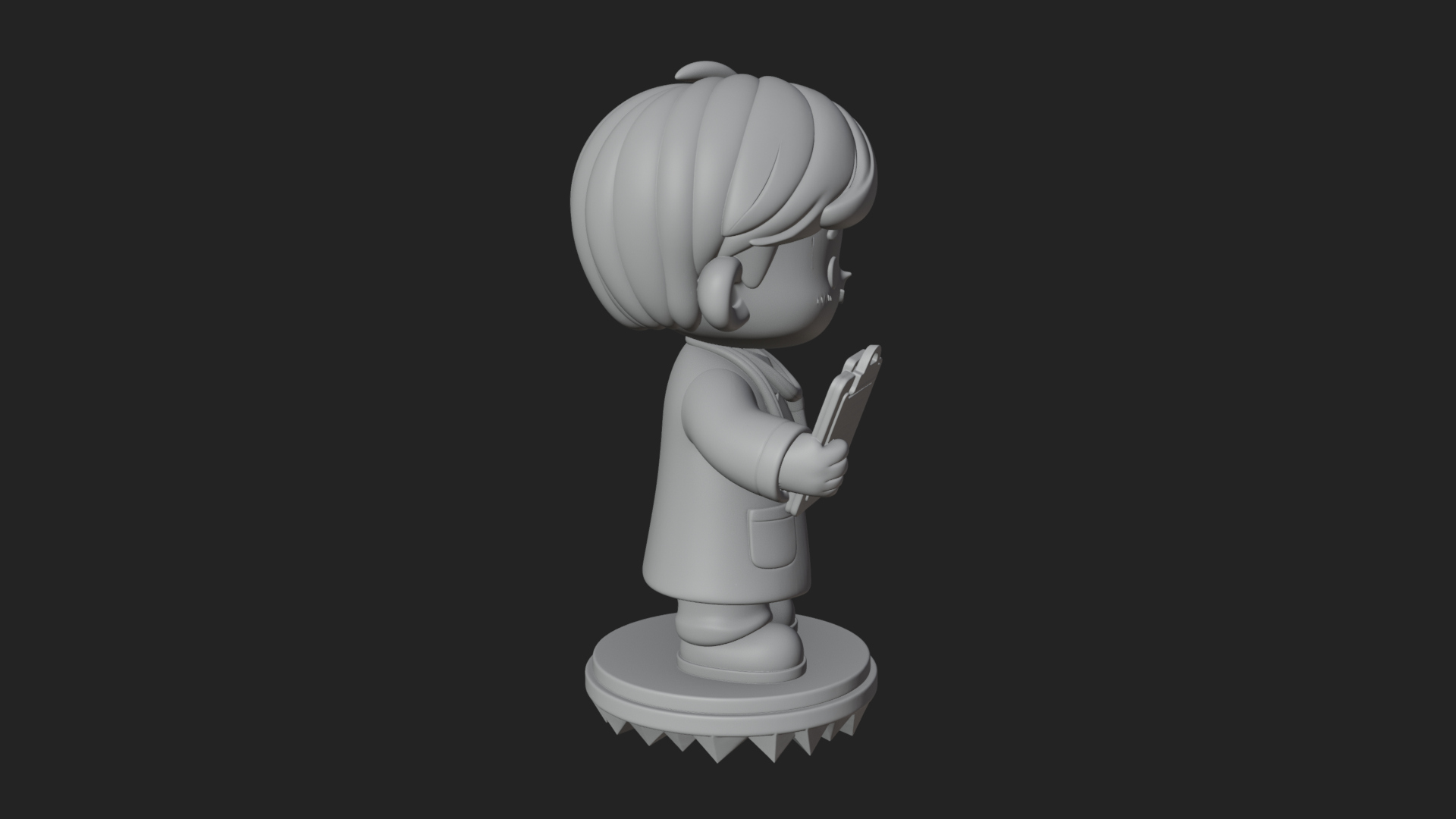 Chibi Doctor With Clipboard Statue Design 1 3D Print Model 3D Model