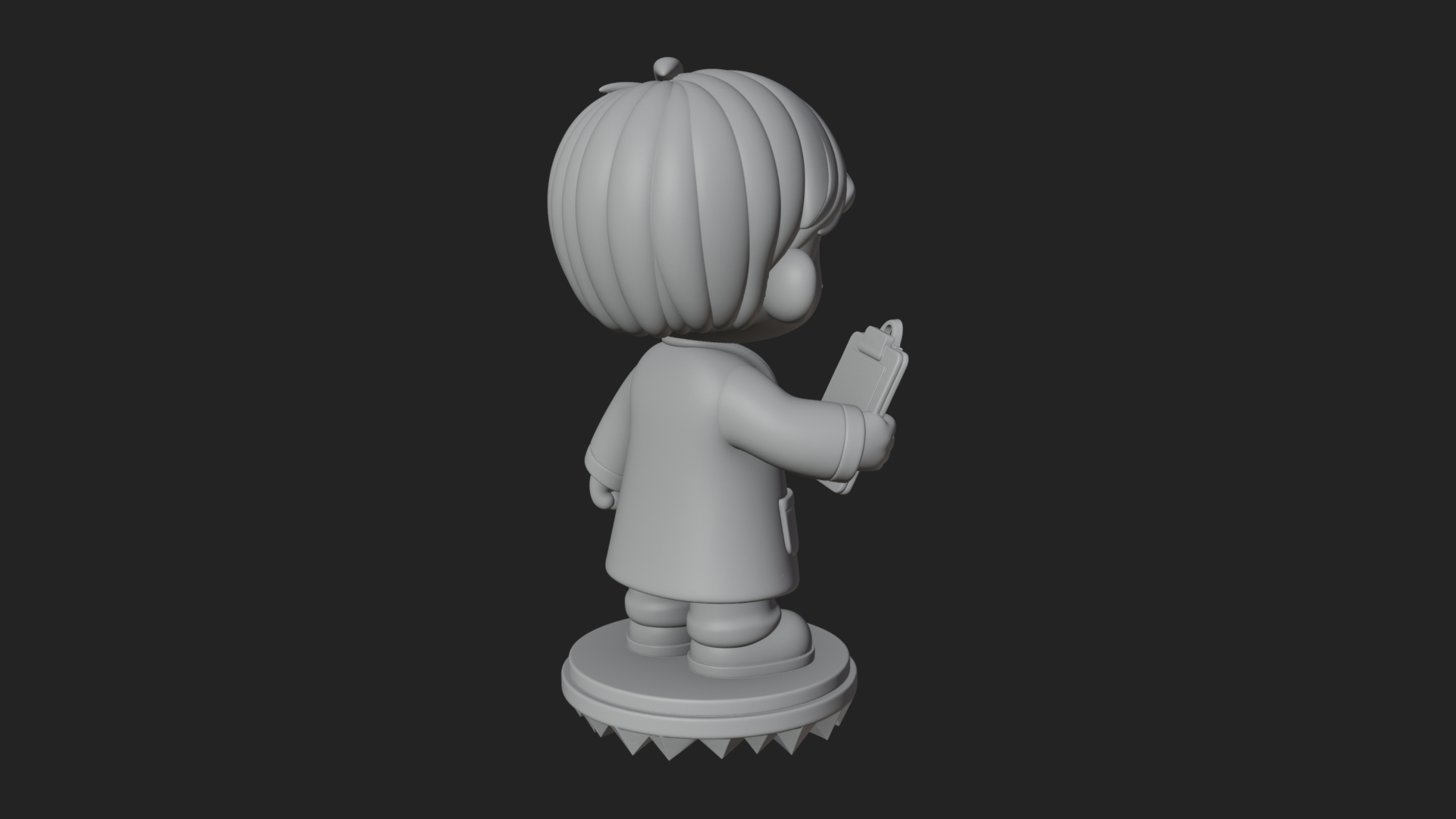Chibi Doctor With Clipboard Statue Design 1 3D Print Model 3D Model