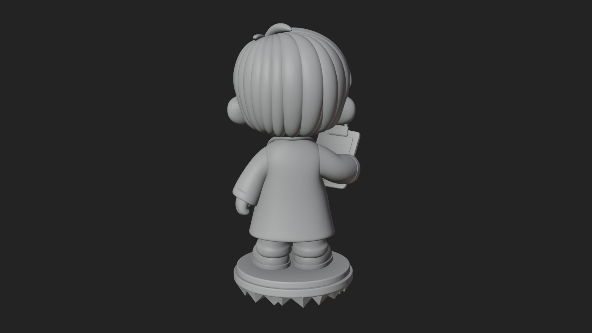 Chibi Doctor With Clipboard Statue Design 1 3D Print Model 3D Model