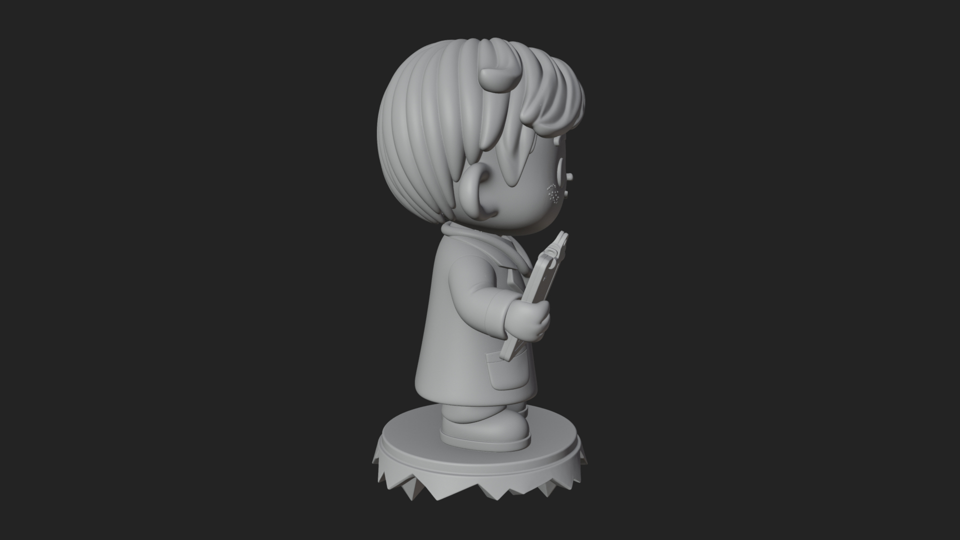 Chibi Doctor With Clipboard Statue Design 2 3D Print Model 3D Model