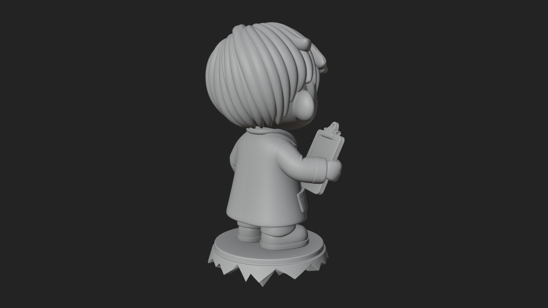 Chibi Doctor With Clipboard Statue Design 2 3D Print Model 3D Model