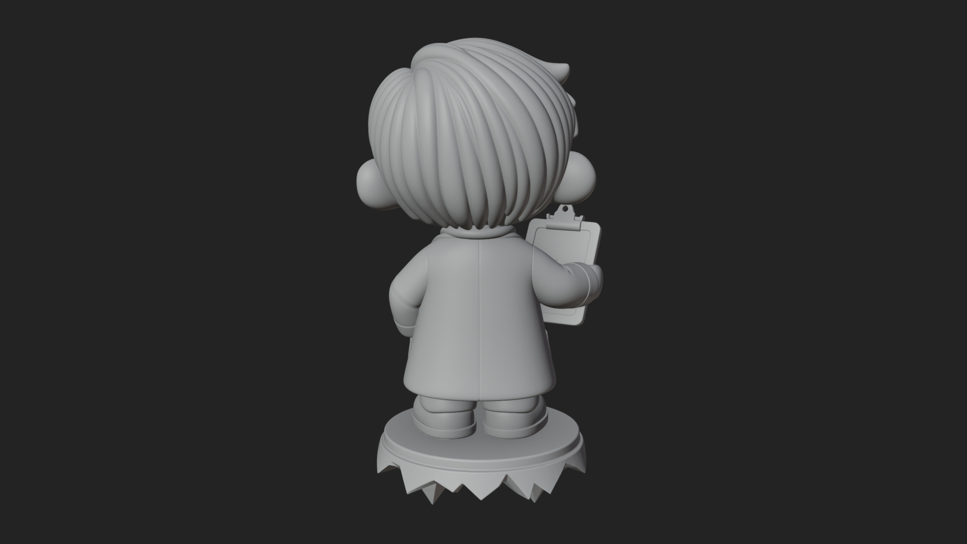 Chibi Doctor With Clipboard Statue Design 2 3D Print Model 3D Model