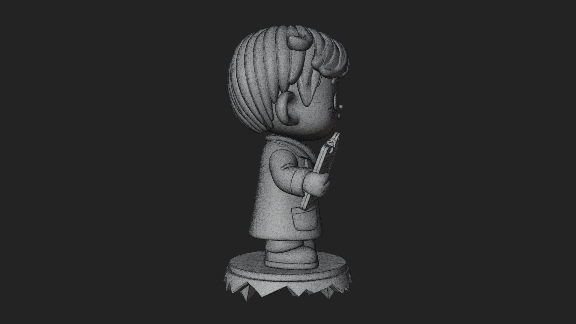 Chibi Doctor With Clipboard Statue Design 2 3D Print Model 3D Model