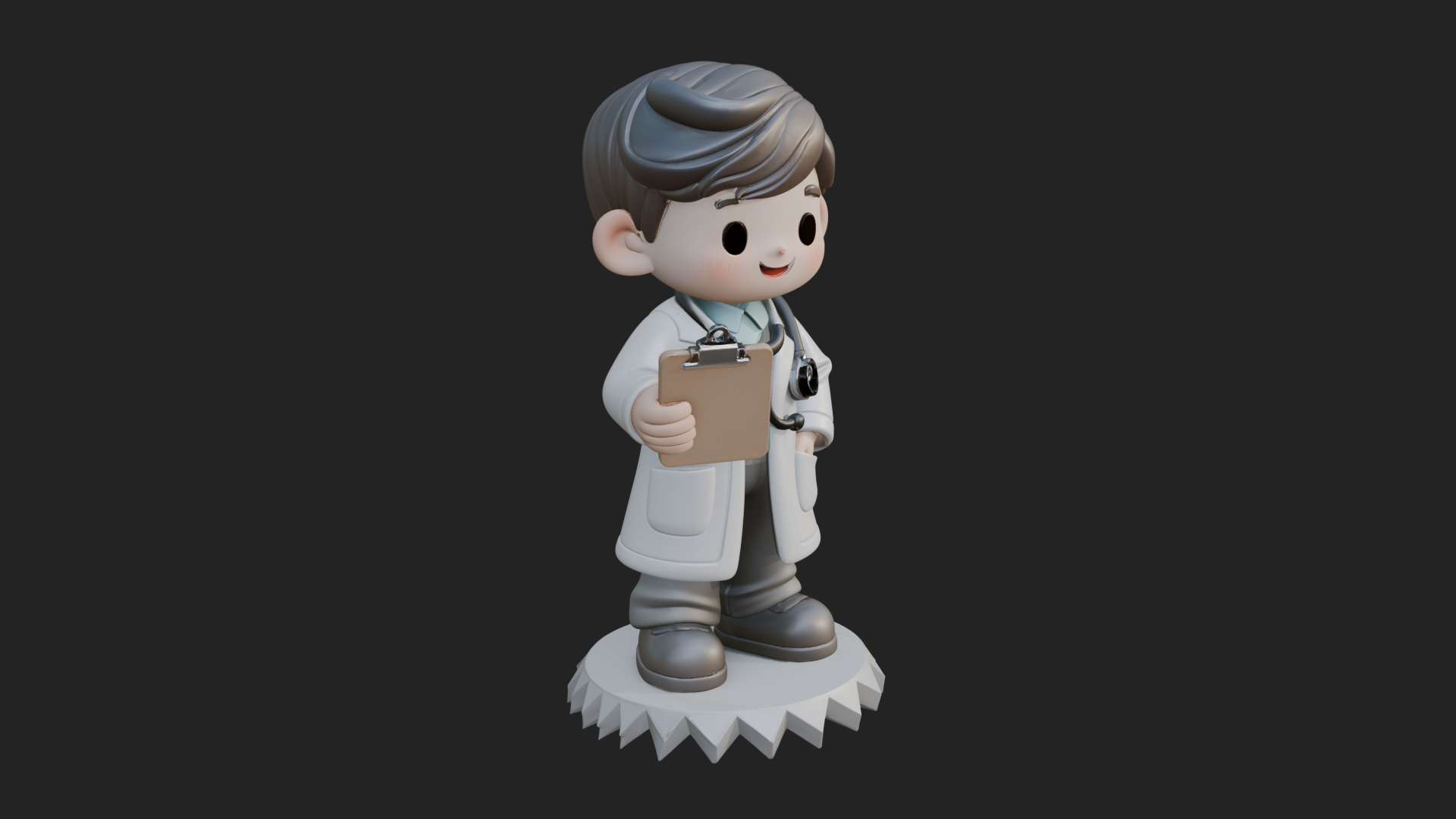 Chibi Doctor With Clipboard Statue Design 3 3D Print Model 3D Model