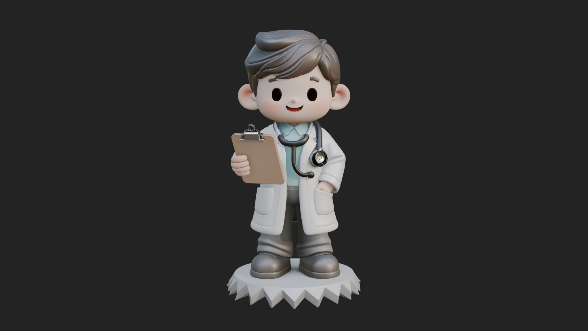 Chibi Doctor With Clipboard Statue Design 3 3D Print Model 3D Model