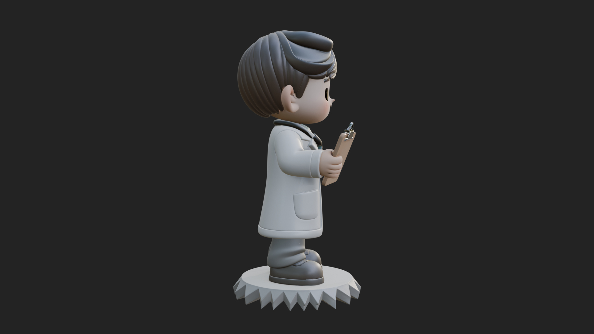 Chibi Doctor With Clipboard Statue Design 3 3D Print Model 3D Model