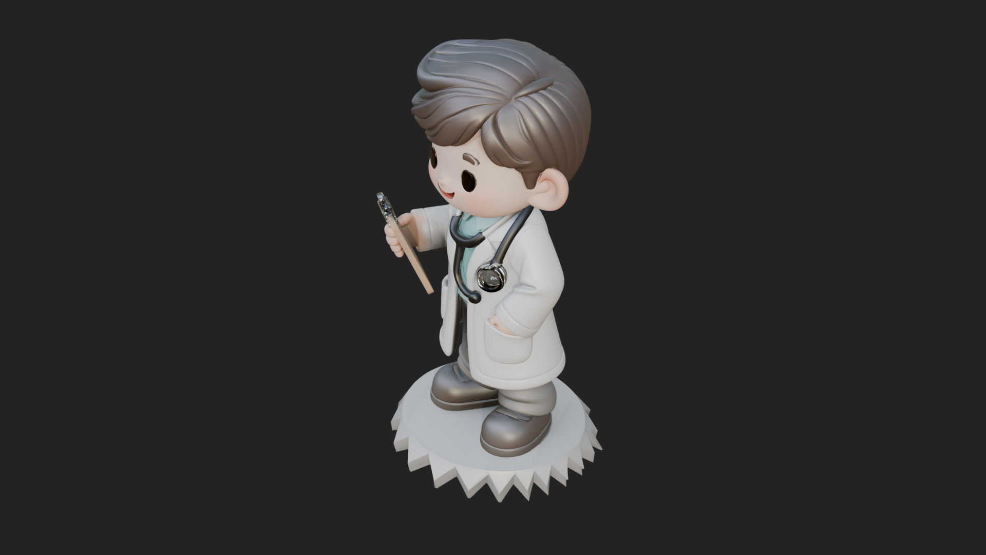 Chibi Doctor With Clipboard Statue Design 3 3D Print Model 3D Model