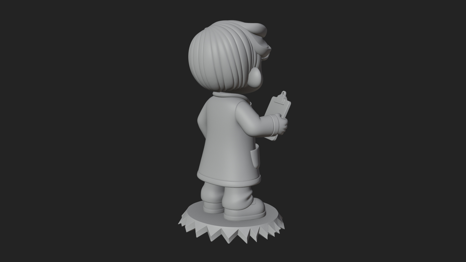 Chibi Doctor With Clipboard Statue Design 3 3D Print Model 3D Model