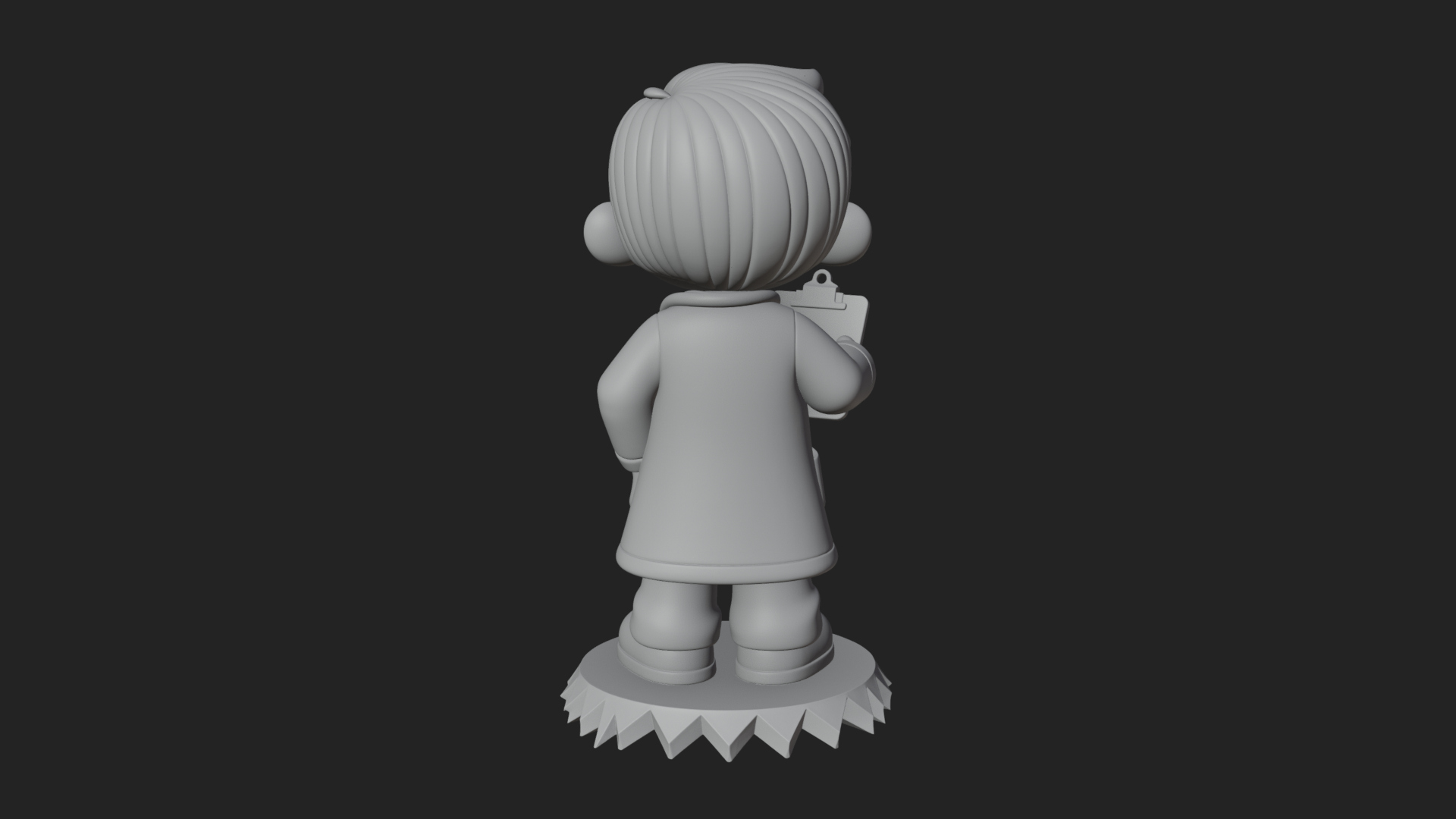 Chibi Doctor With Clipboard Statue Design 3 3D Print Model 3D Model