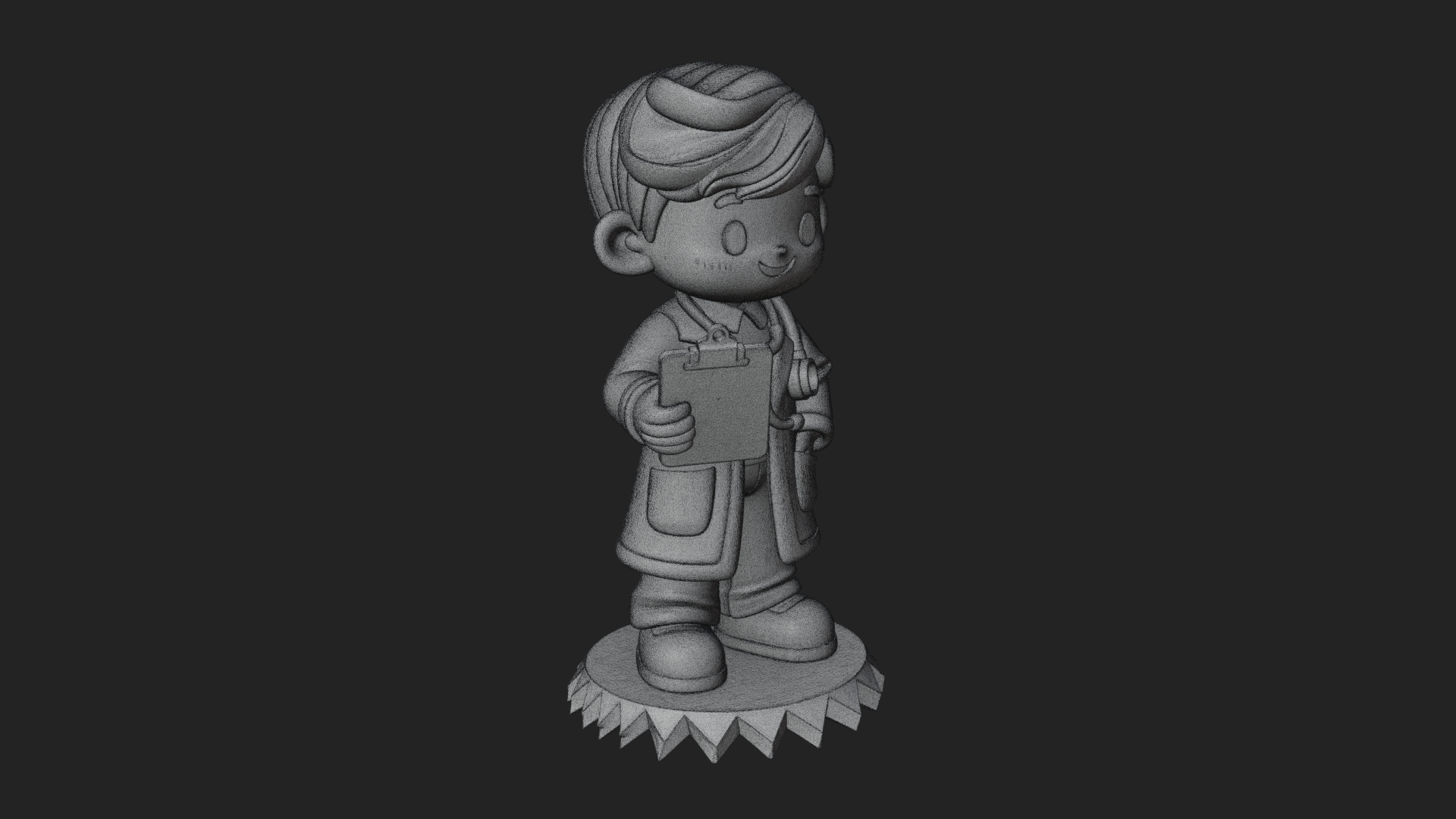 Chibi Doctor With Clipboard Statue Design 3 3D Print Model 3D Model