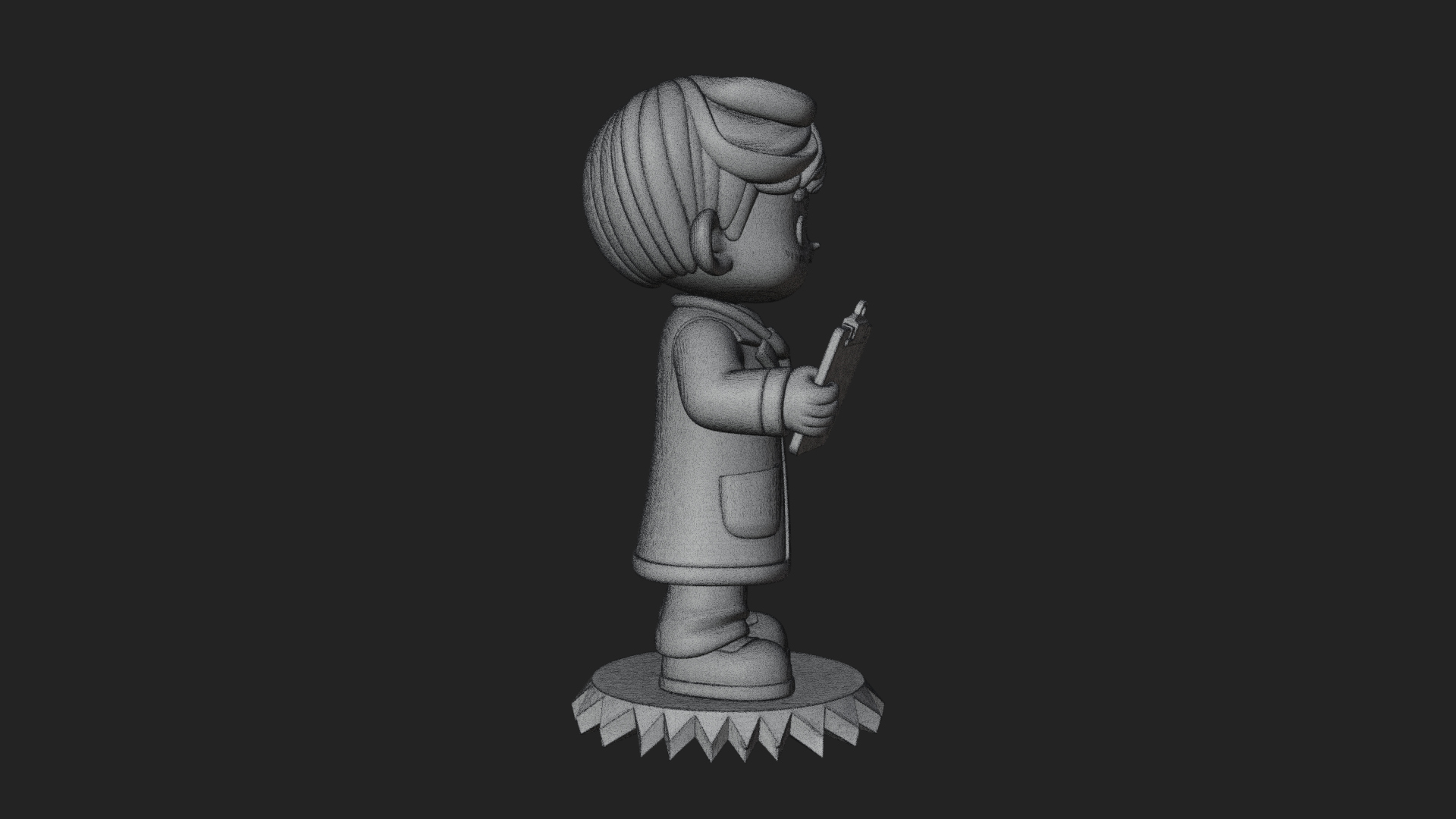 Chibi Doctor With Clipboard Statue Design 3 3D Print Model 3D Model