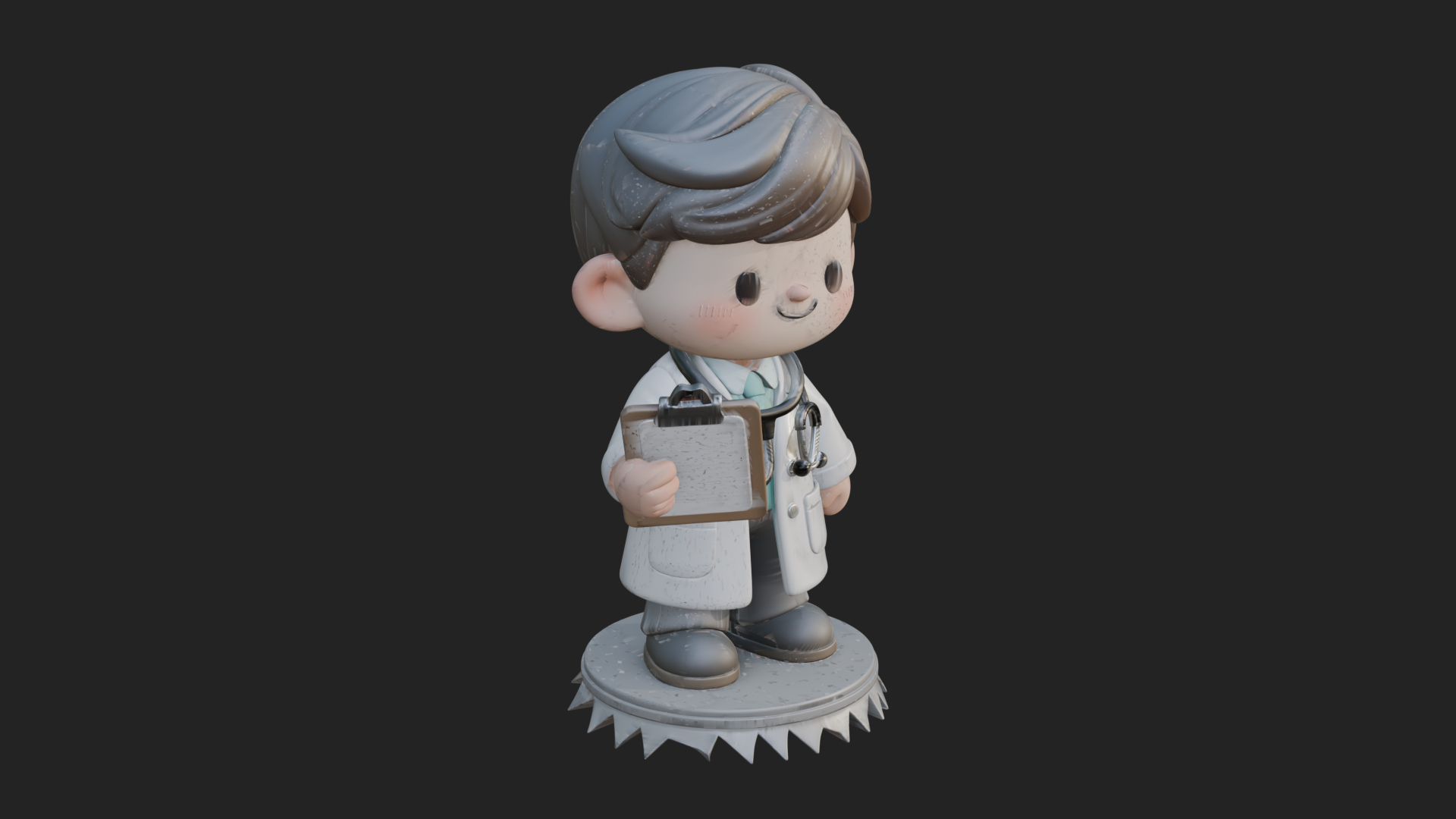 Chibi Doctor With Clipboard Statue Design 4 3D Print Model 3D Model
