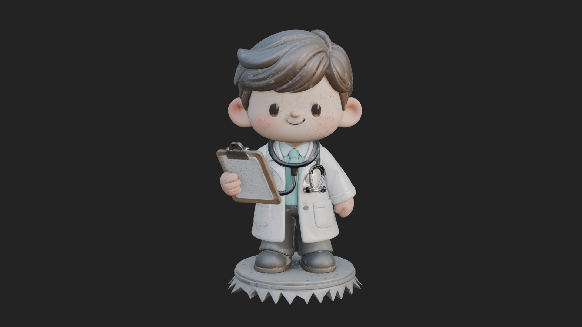 Chibi Doctor With Clipboard Statue Design 4 3D Print Model 3D Model