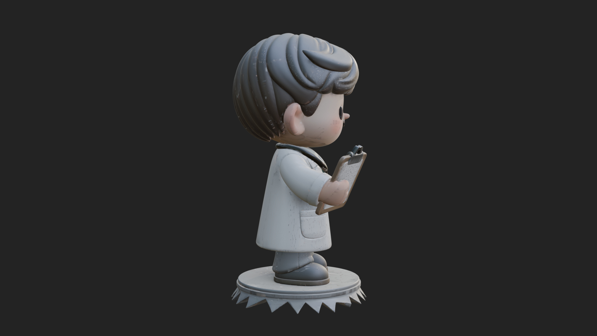 Chibi Doctor With Clipboard Statue Design 4 3D Print Model 3D Model