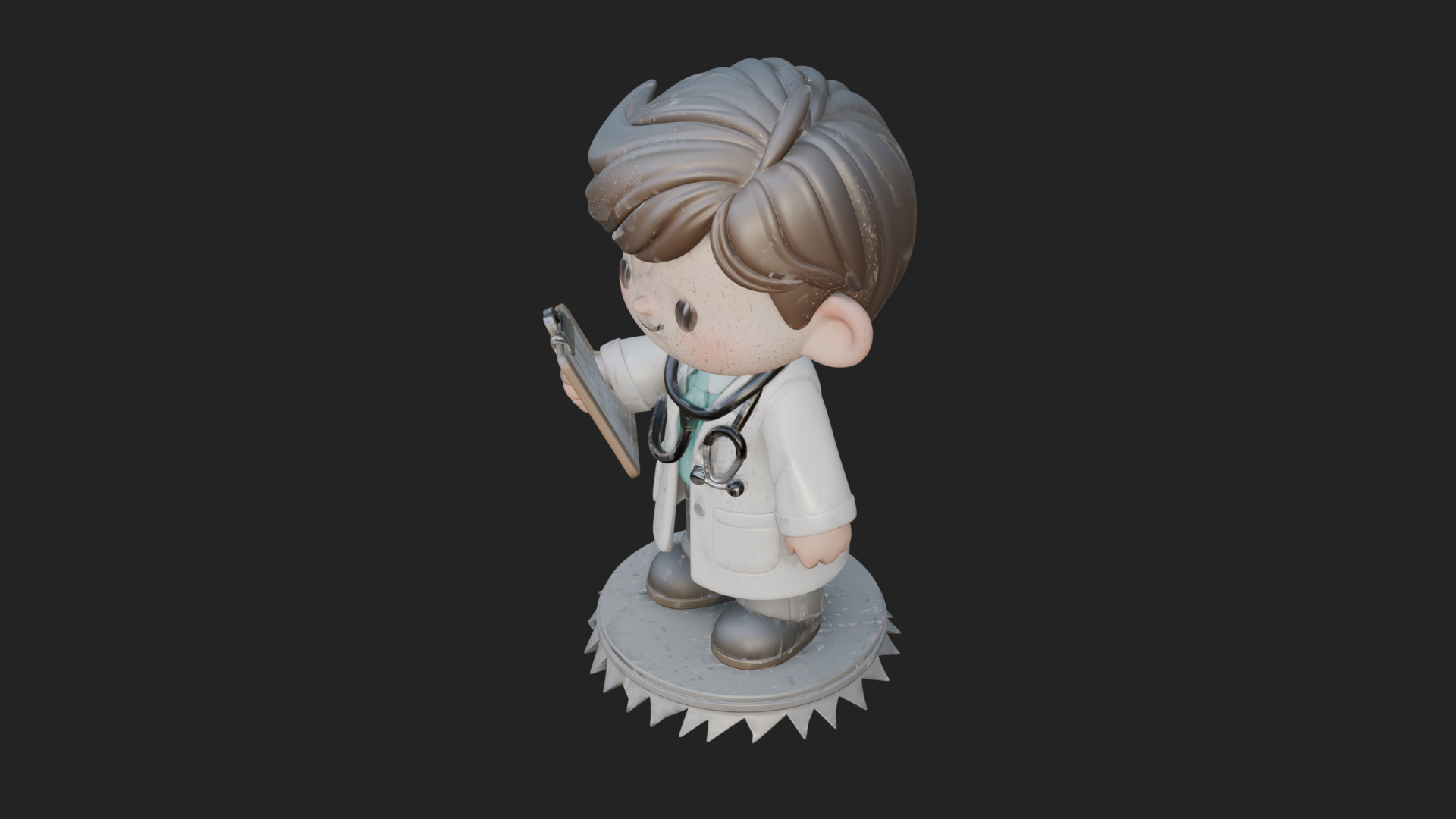 Chibi Doctor With Clipboard Statue Design 4 3D Print Model 3D Model