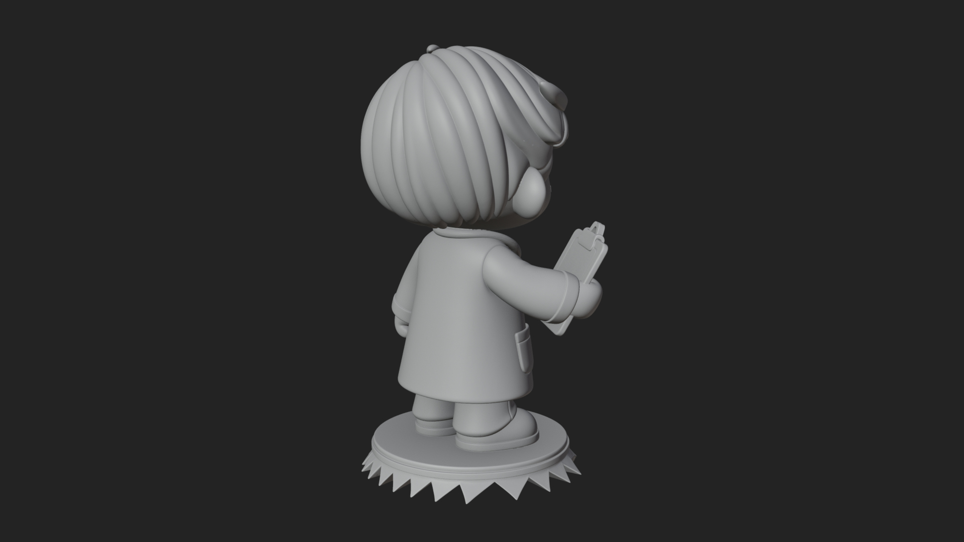 Chibi Doctor With Clipboard Statue Design 4 3D Print Model 3D Model