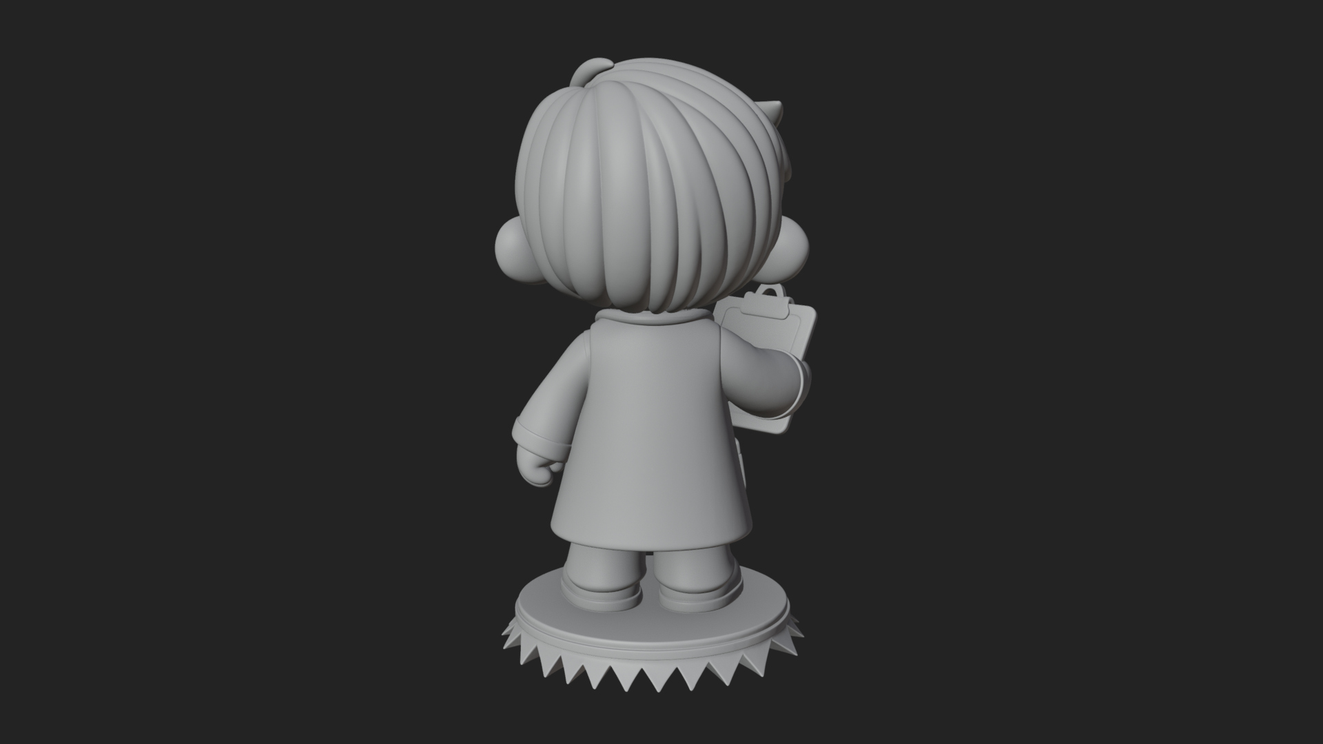 Chibi Doctor With Clipboard Statue Design 4 3D Print Model 3D Model