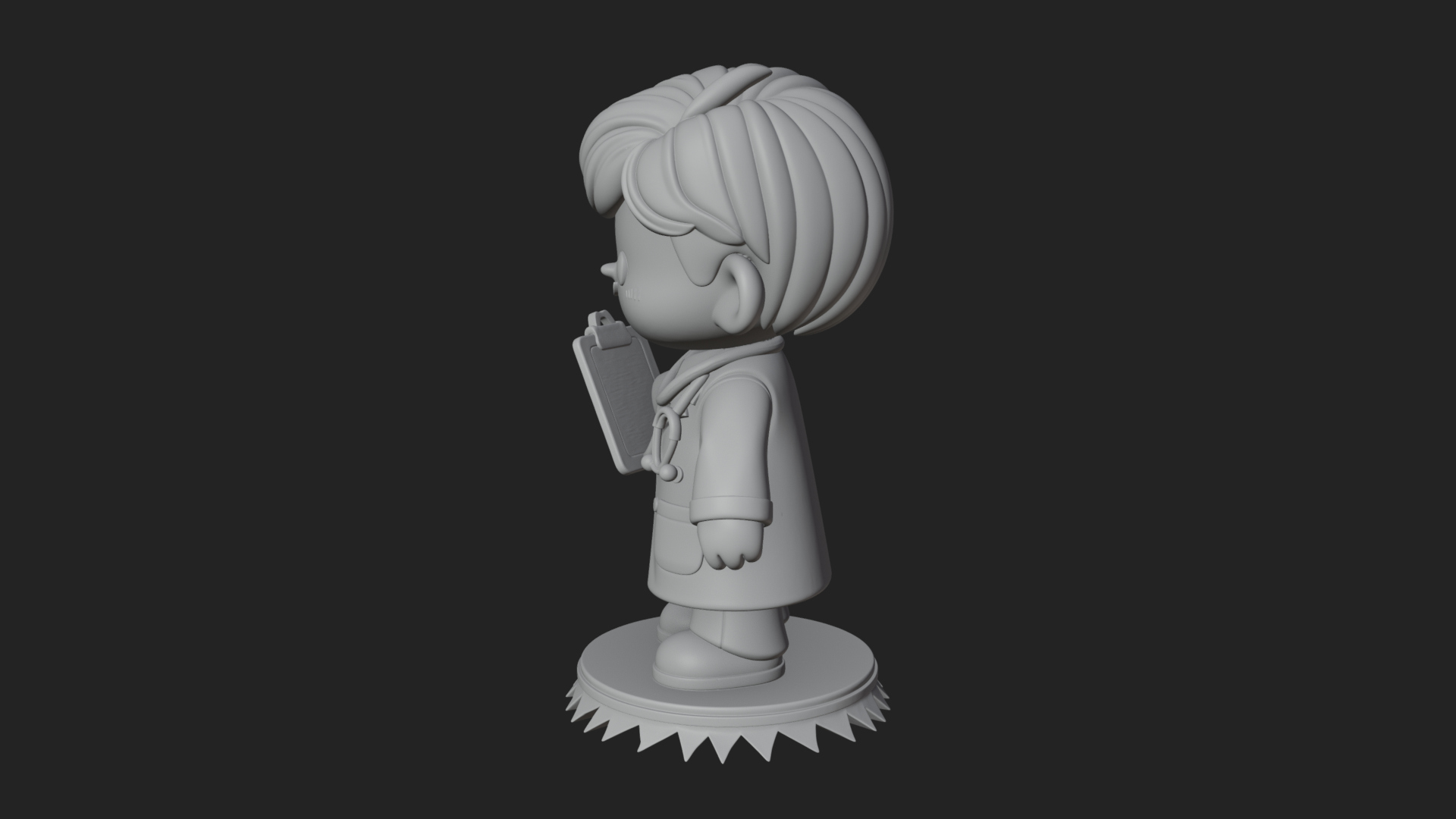 Chibi Doctor With Clipboard Statue Design 4 3D Print Model 3D Model