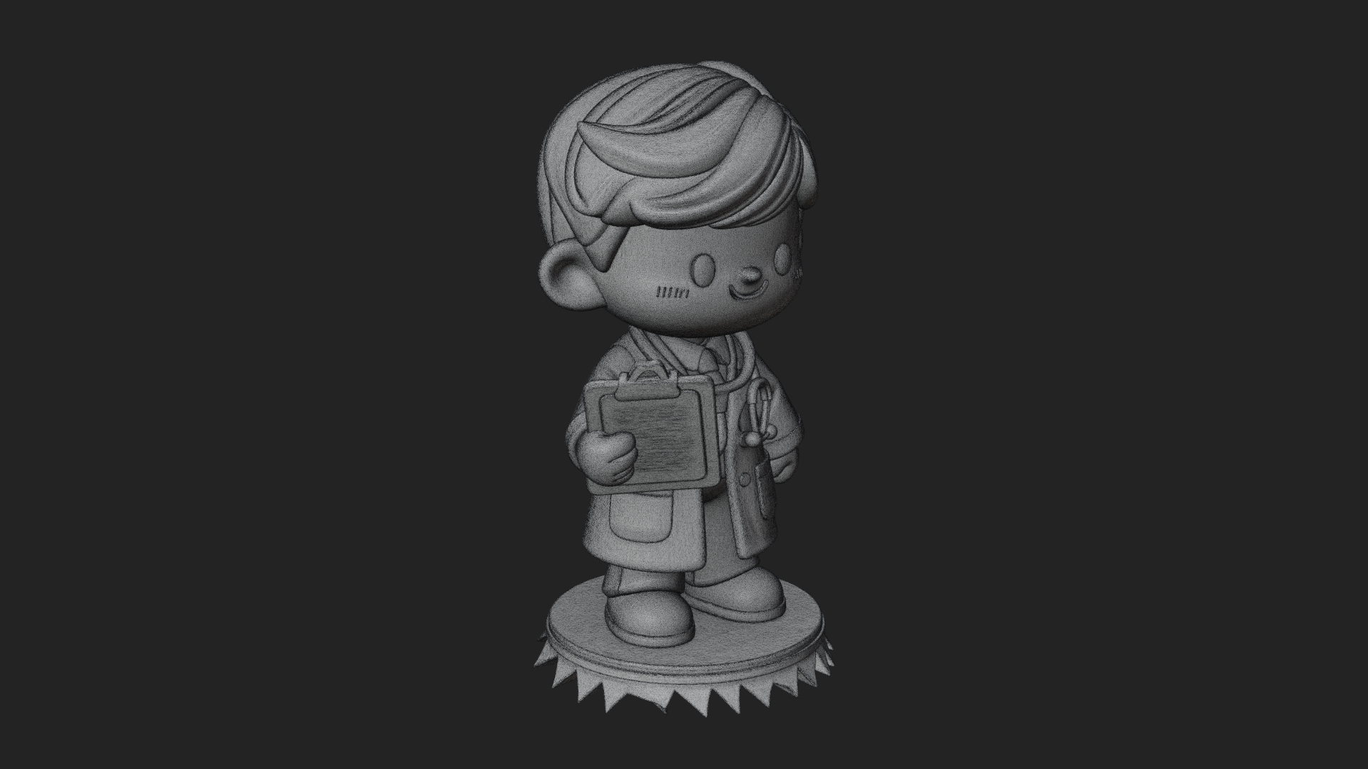 Chibi Doctor With Clipboard Statue Design 4 3D Print Model 3D Model