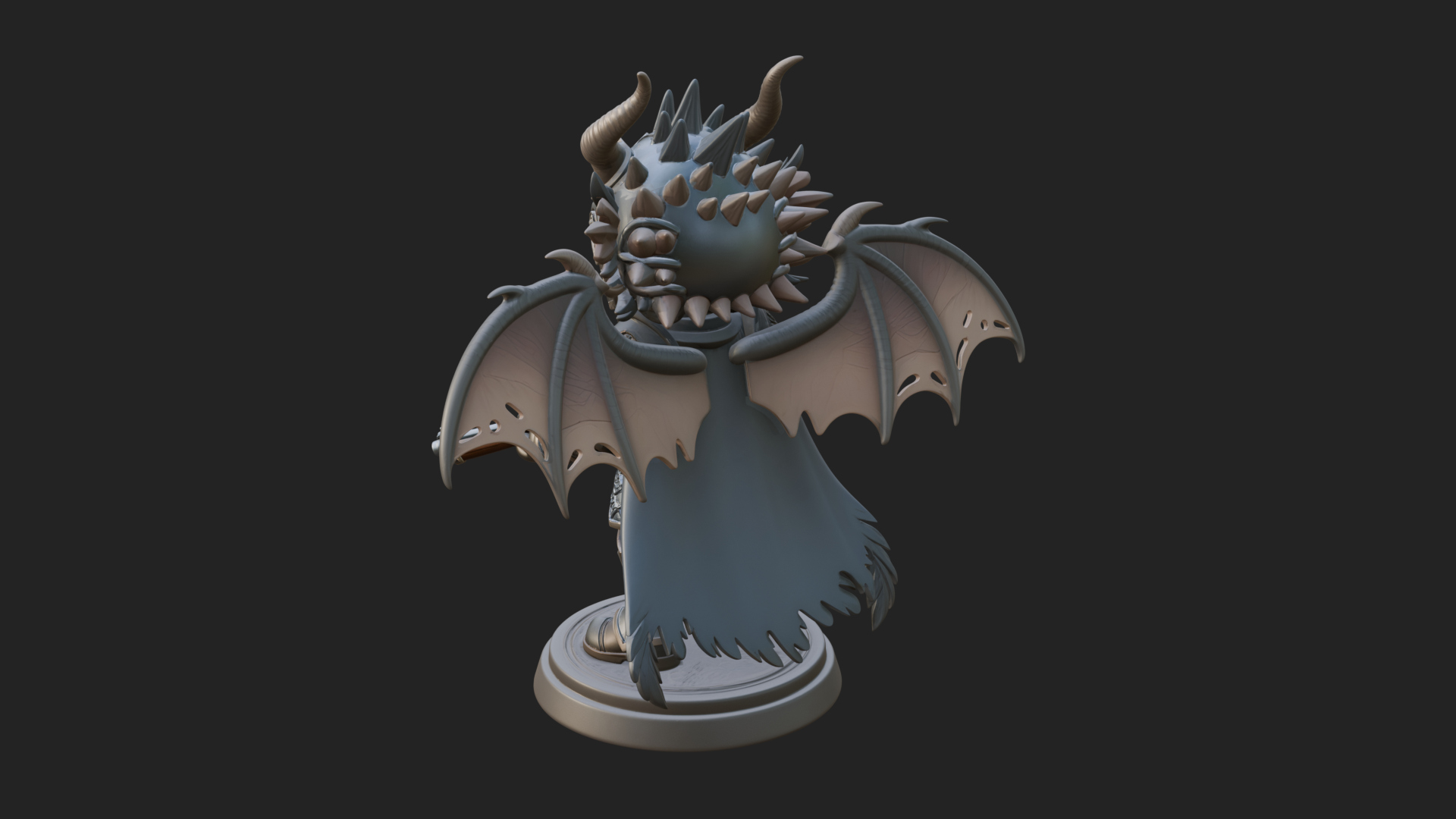 Chibi Dragon Wing Knight Statue Design 3 3D Print Model 3D Model