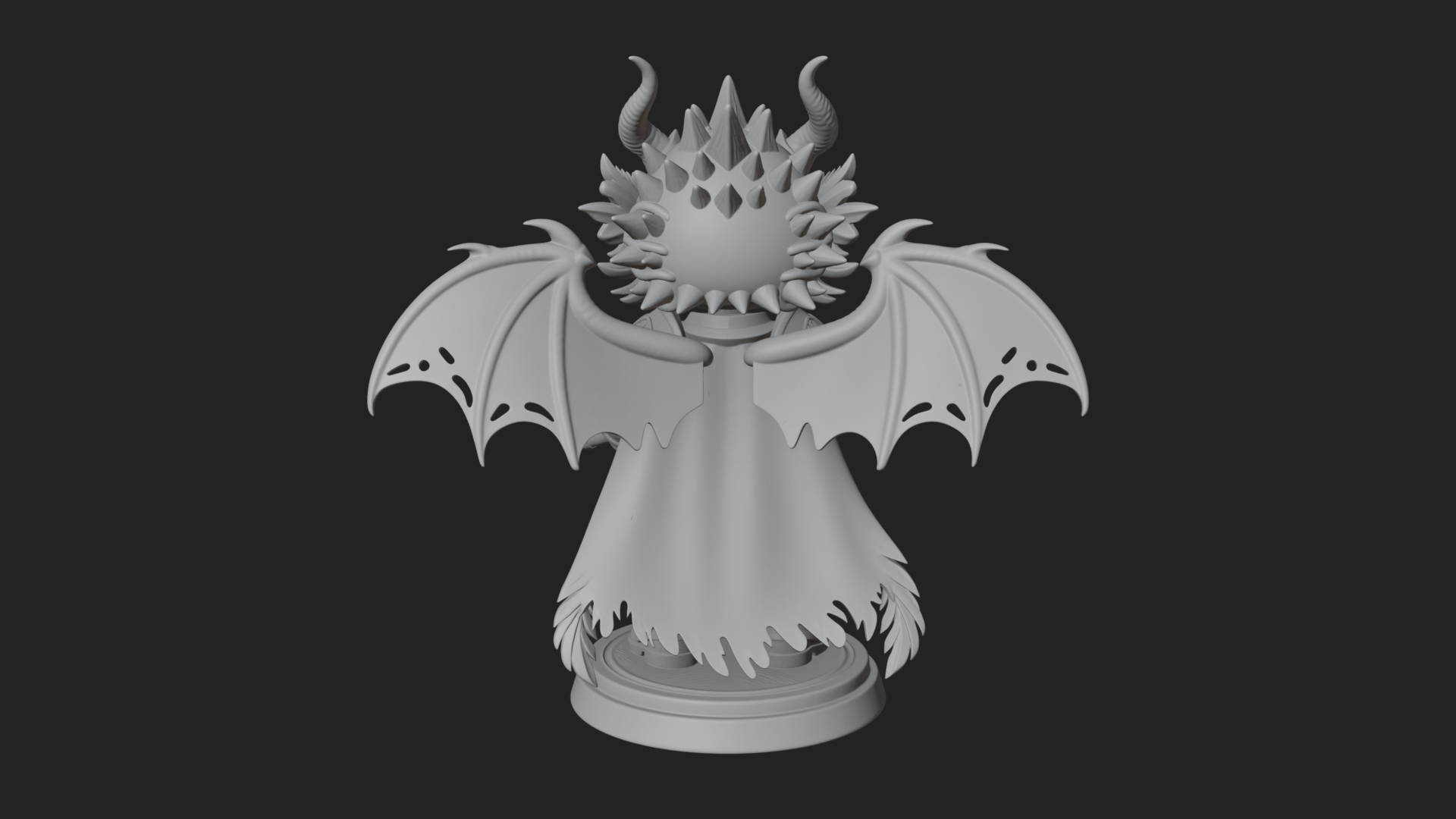 Chibi Dragon Wing Knight Statue Design 3 3D Print Model 3D Model