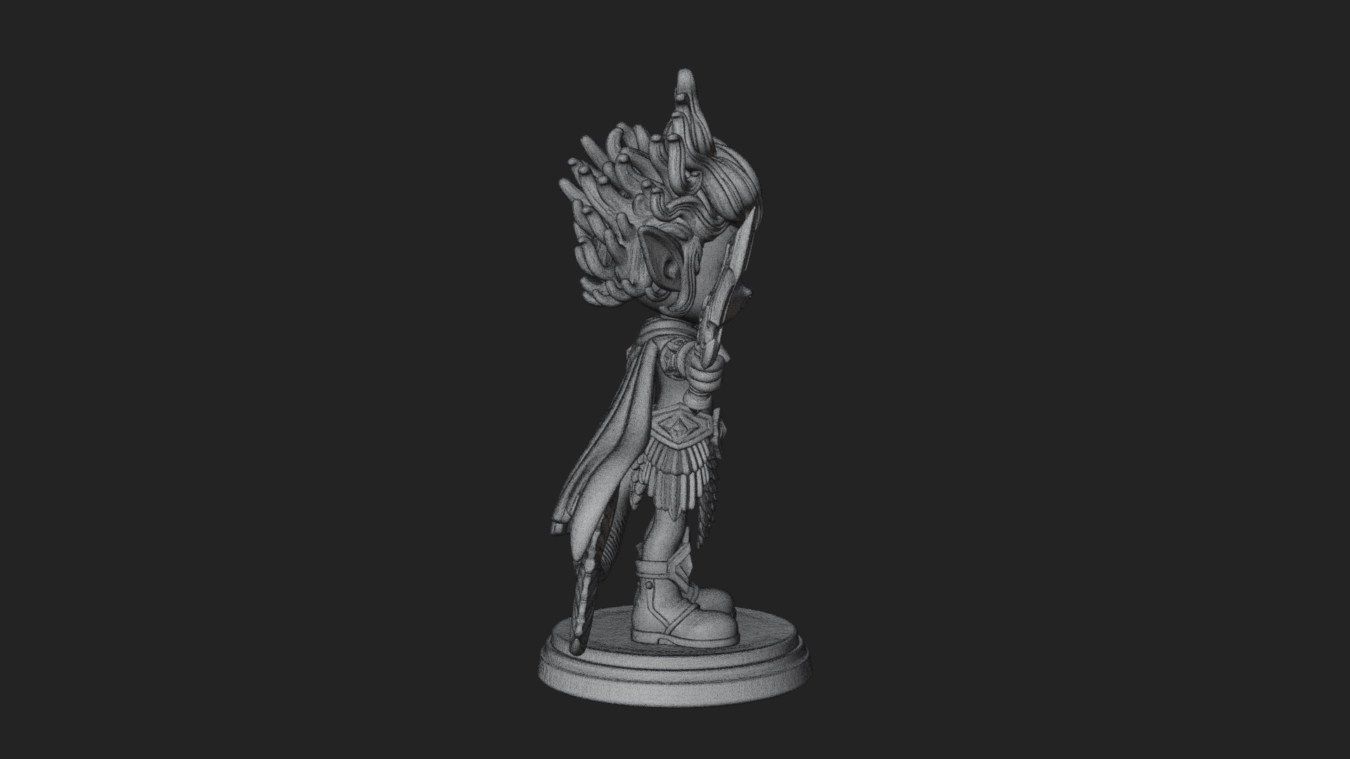 Chibi Elf with Twin Blades Statue Design 1 3D Print Model 3D Model