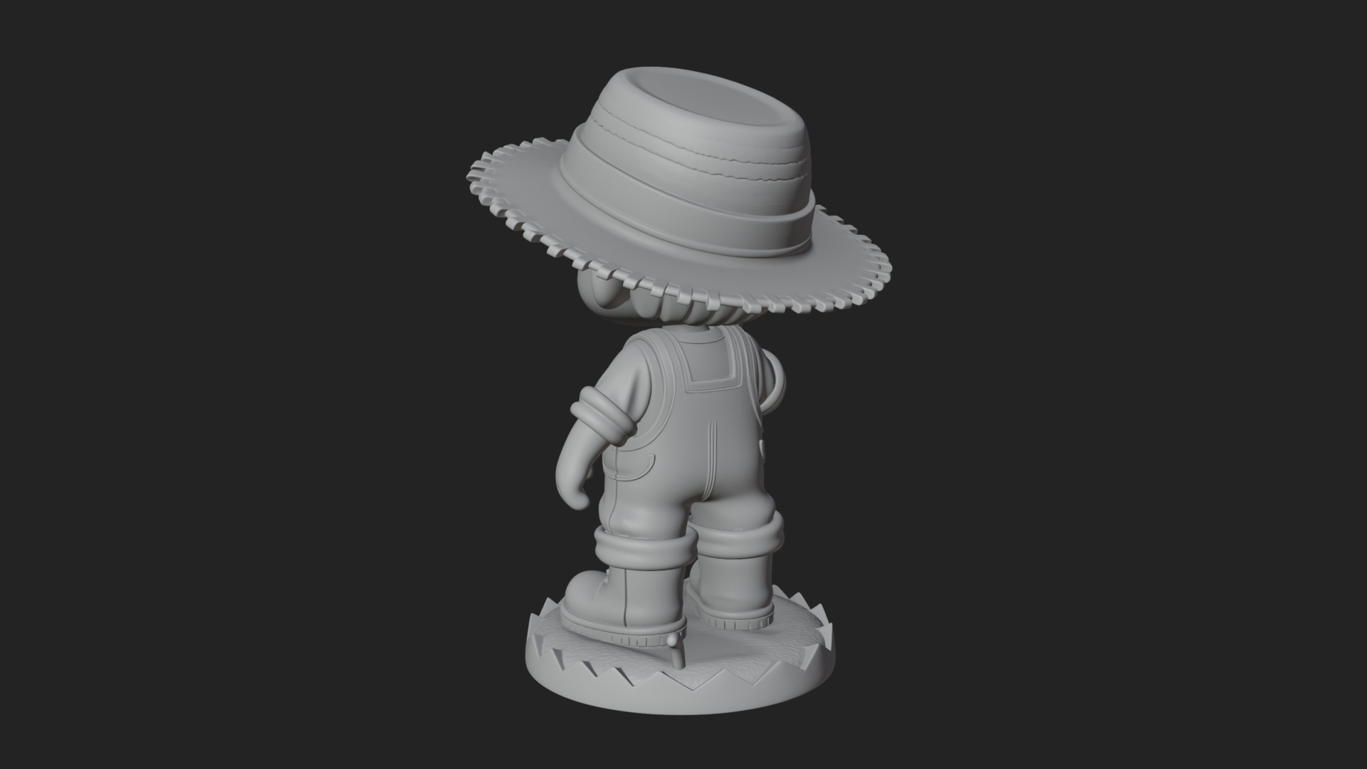 Chibi Farmer With Shovel Statue Design 3 3D Print Model 3D Model