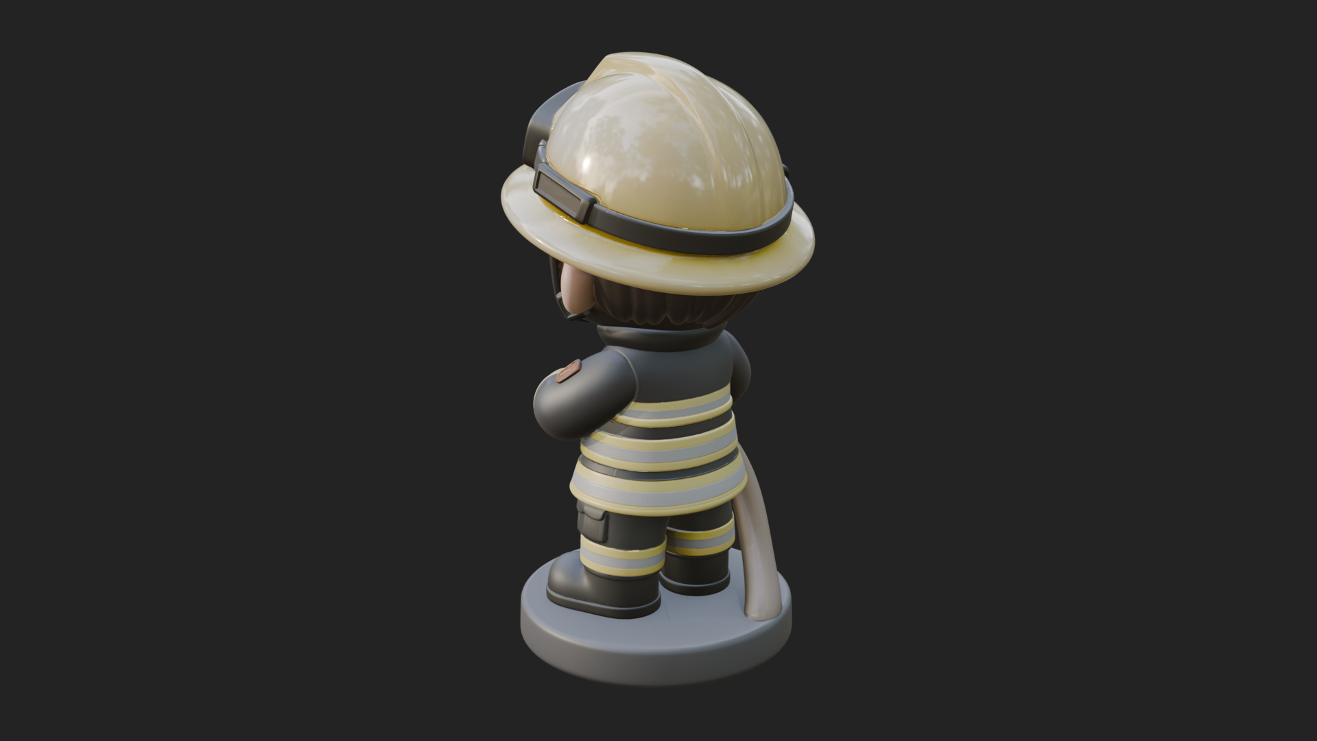 Chibi Firefighter With Hose Statue Design 2 3D Print Model 3D Model