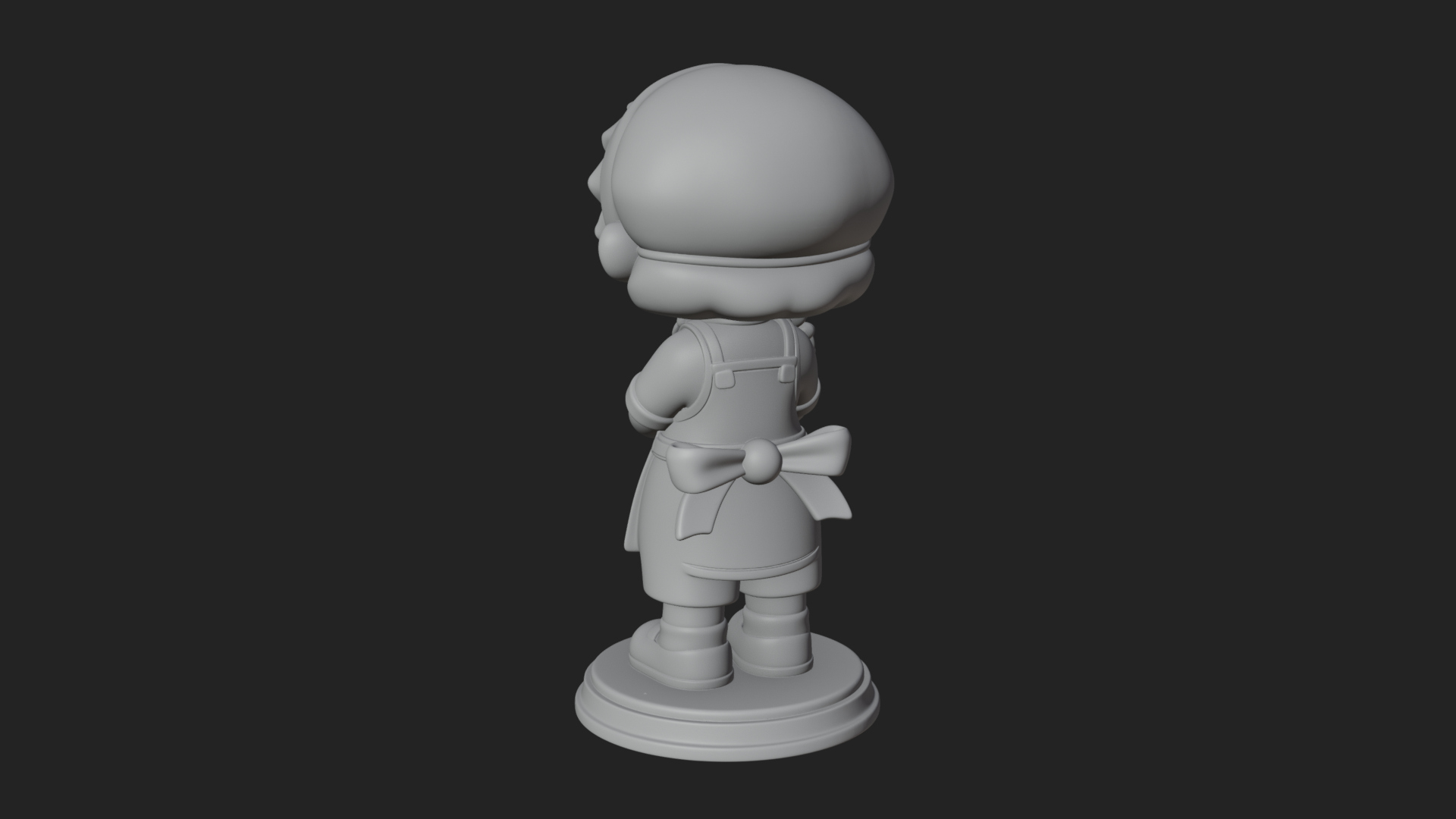 Chibi Florist Girl Statue Design 1 3D Print Model 3D Model