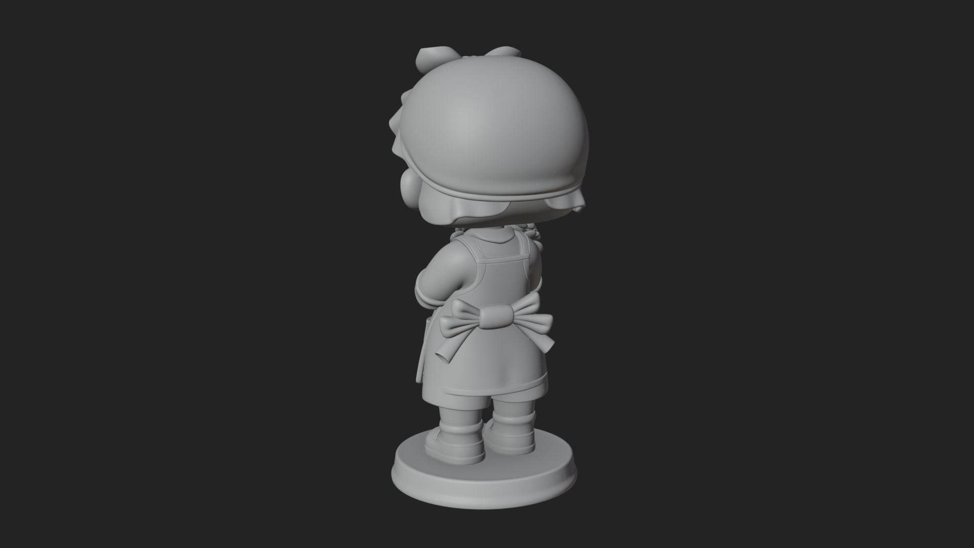 Chibi Florist Girl Statue Design 2 3D Print Model 3D Model
