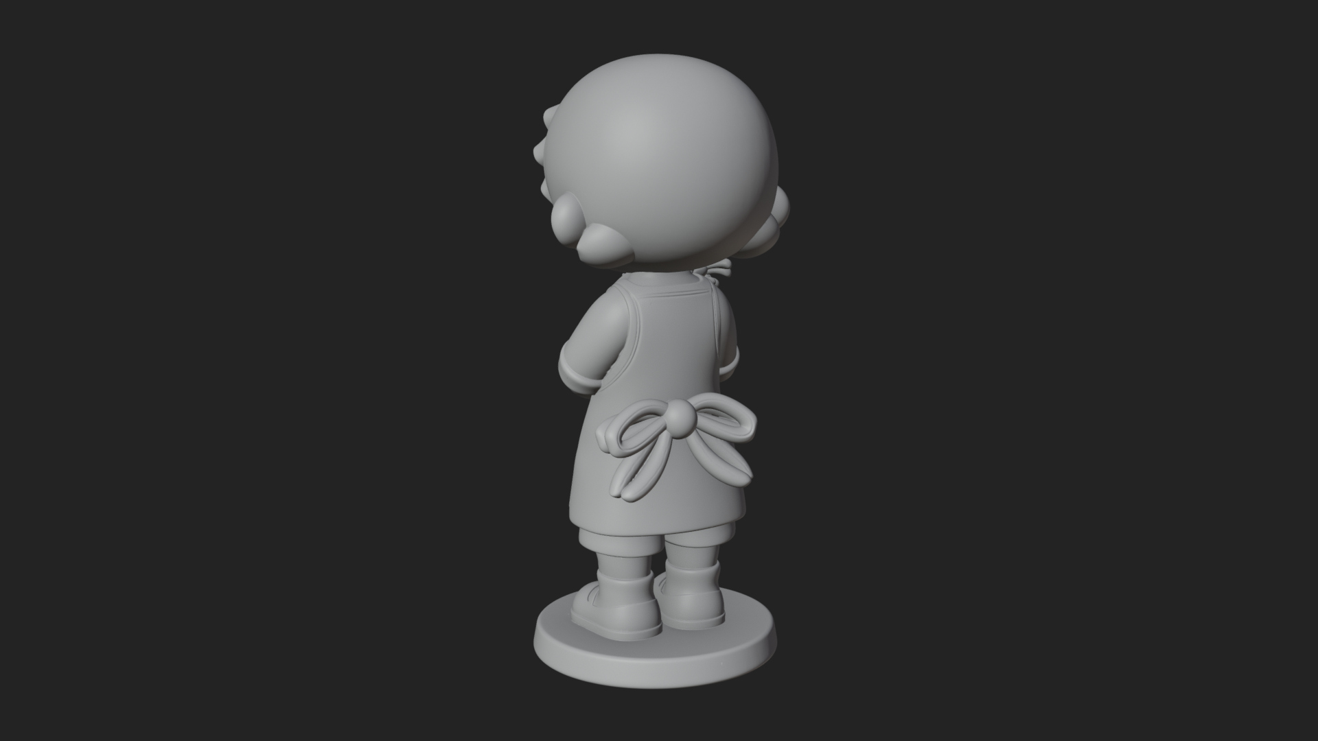 Chibi Florist Girl Statue Design 3 3D Print Model 3D Model
