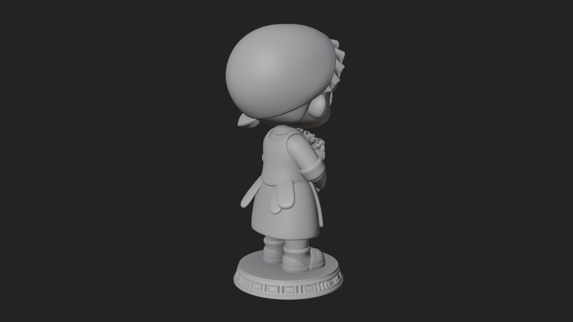 Chibi Florist Girl Statue Design 4 3D Print Model 3D Model