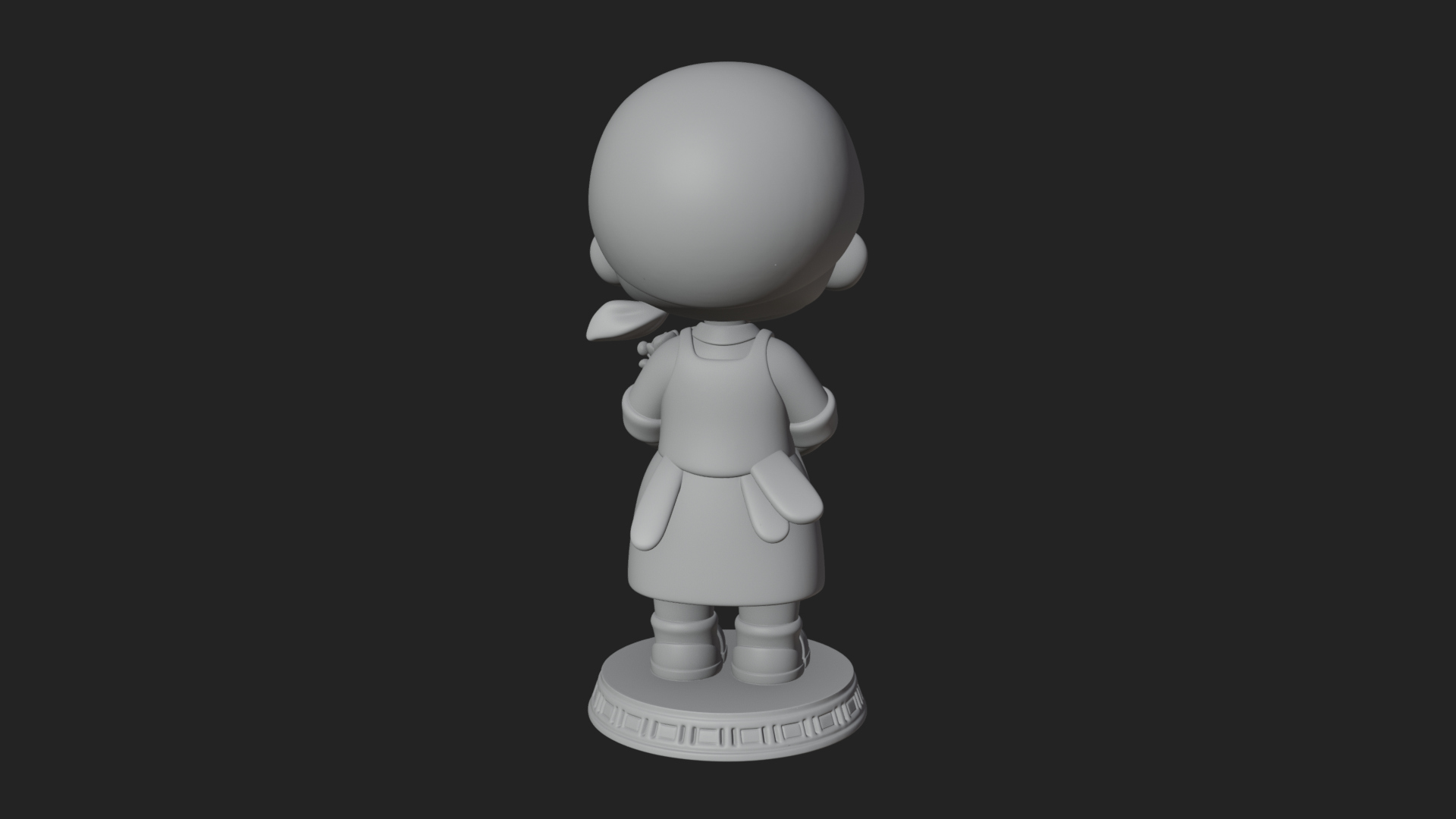 Chibi Florist Girl Statue Design 4 3D Print Model 3D Model