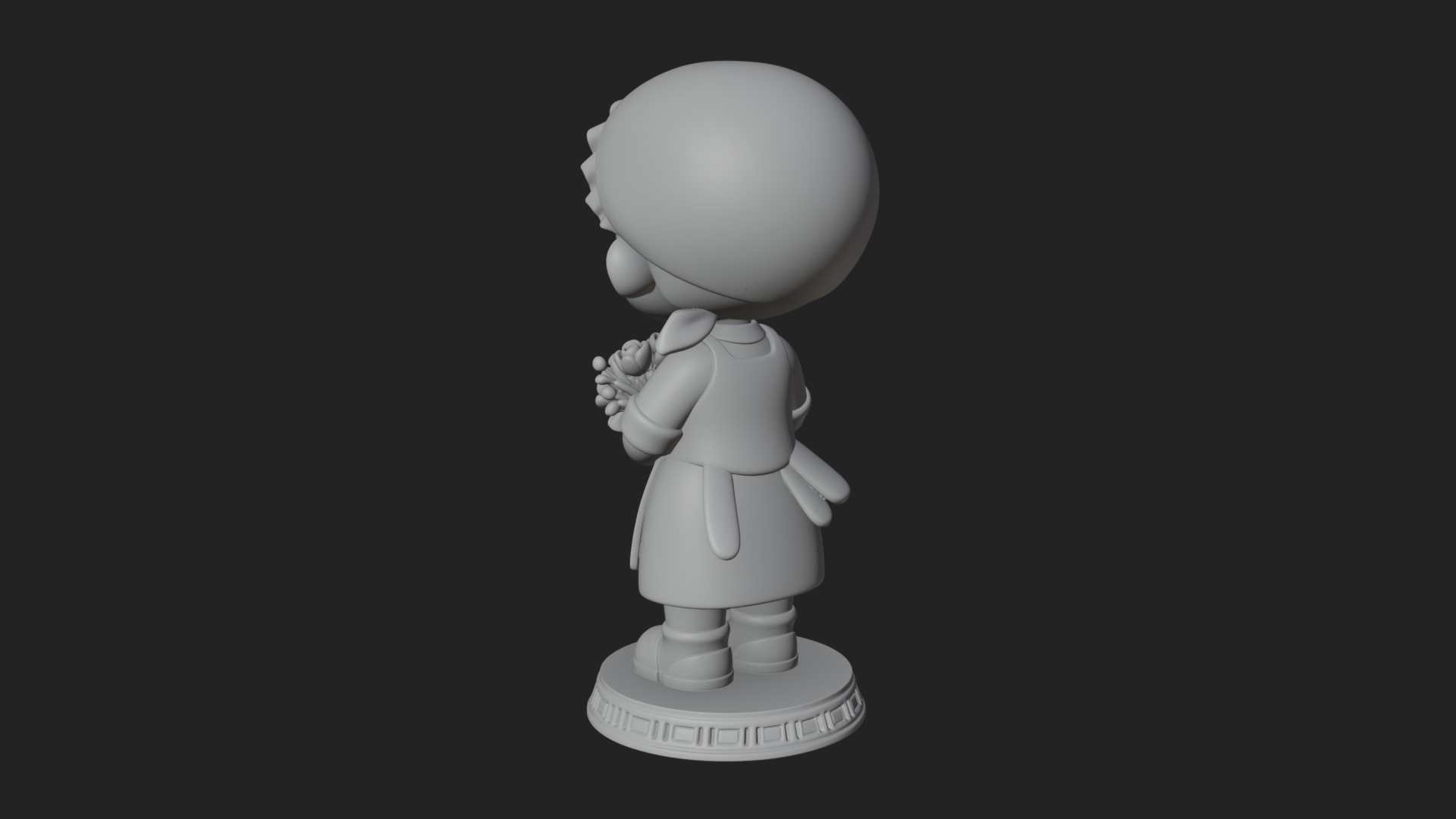 Chibi Florist Girl Statue Design 4 3D Print Model 3D Model