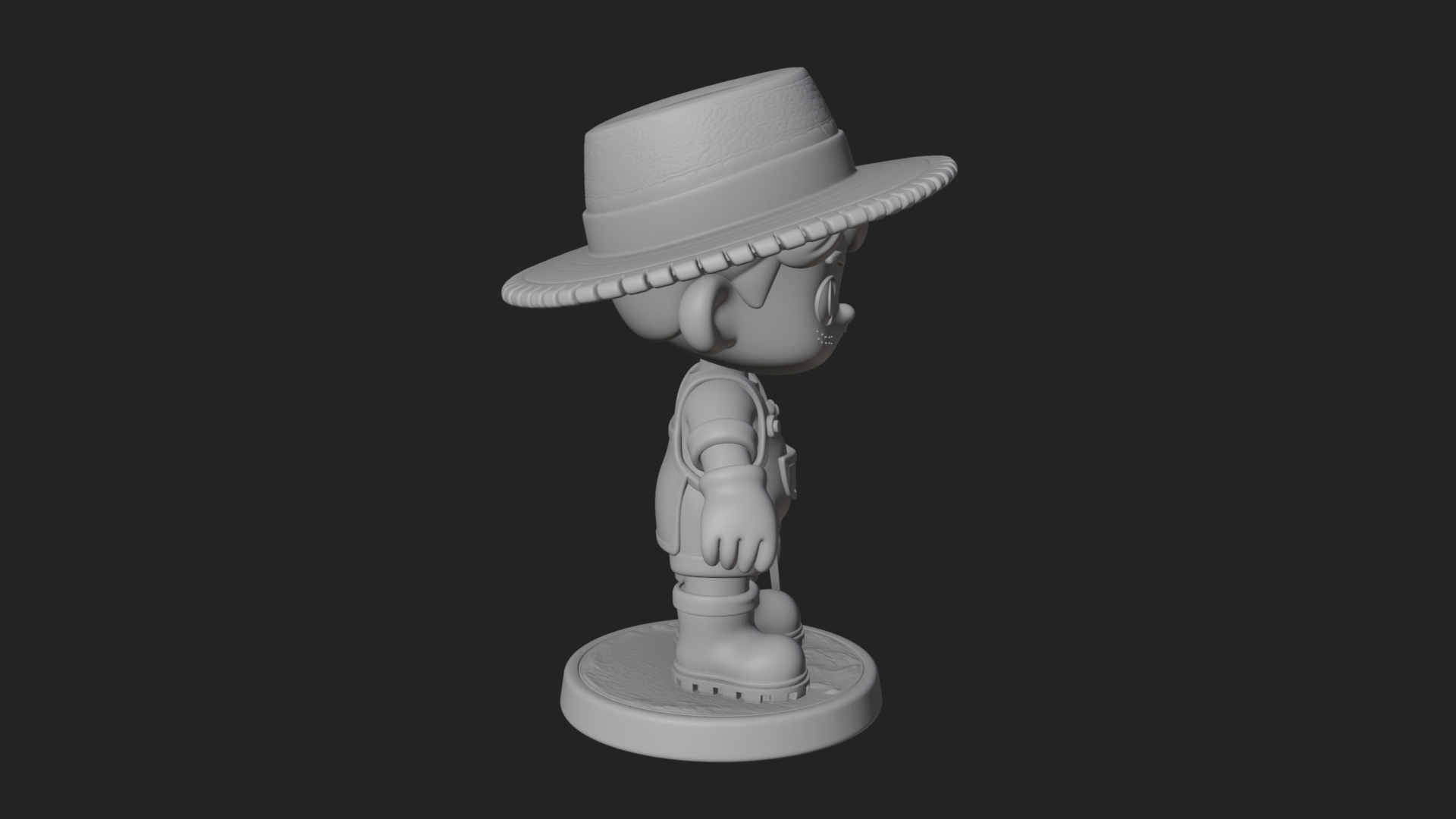 Chibi Gardener Boy With Trowel Statue Design 3 3D Print Mode 3D Model