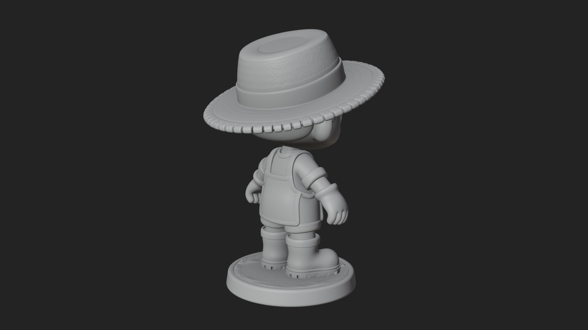 Chibi Gardener Boy With Trowel Statue Design 3 3D Print Mode 3D Model