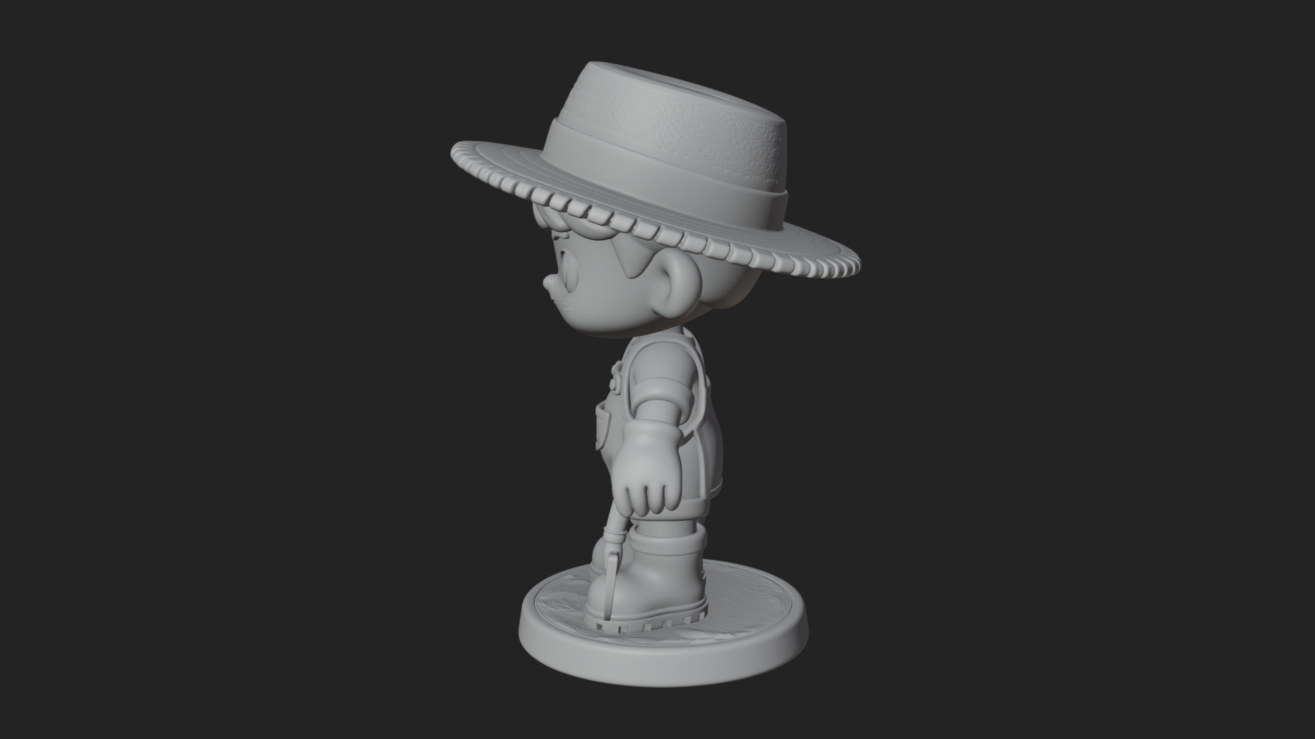 Chibi Gardener Boy With Trowel Statue Design 3 3D Print Mode 3D Model