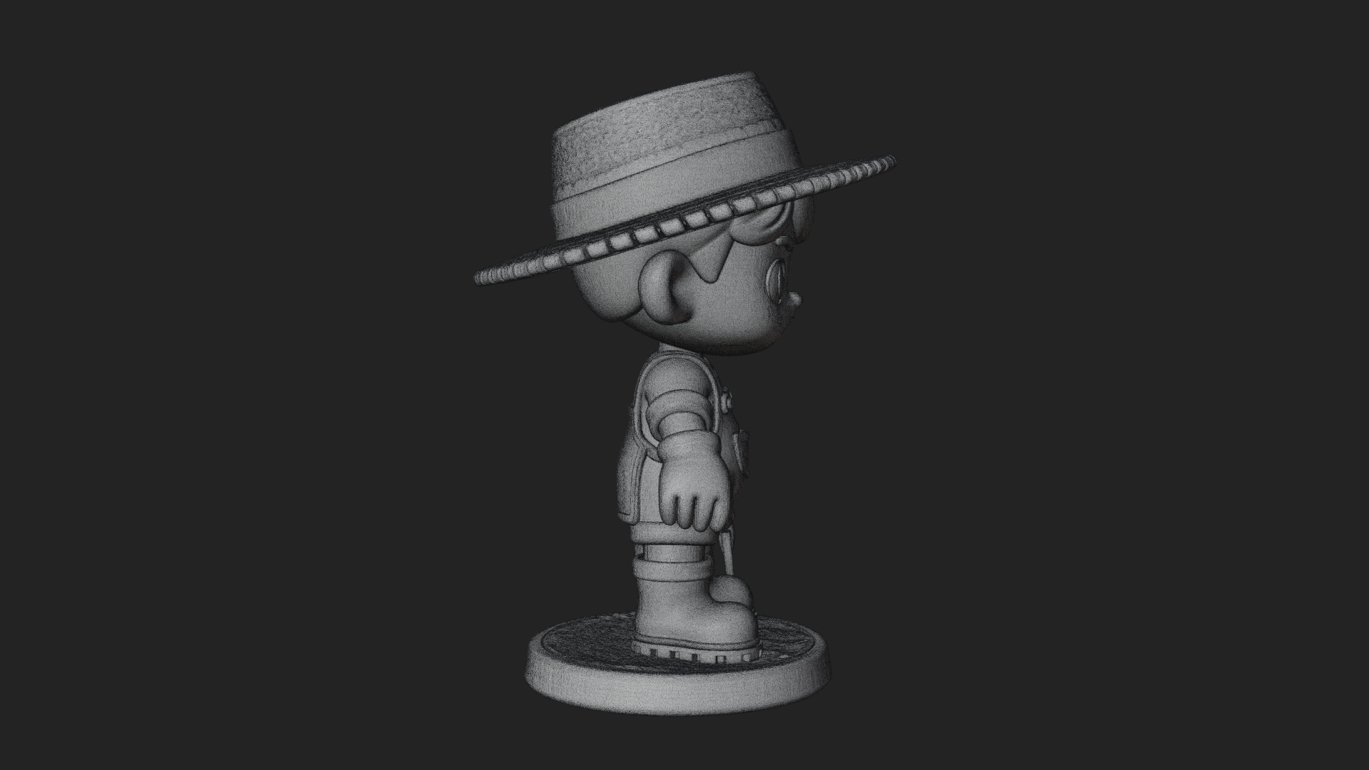 Chibi Gardener Boy With Trowel Statue Design 3 3D Print Mode 3D Model