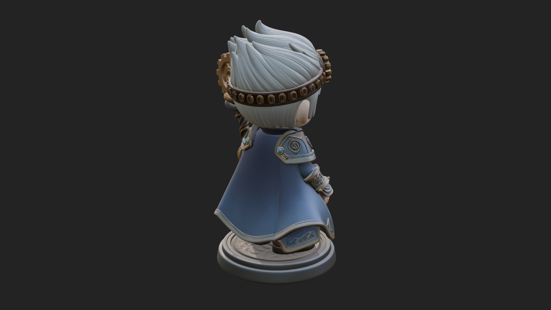 Chibi Gear Crown Knight Statue Design 1 3D Print Model 3D Model