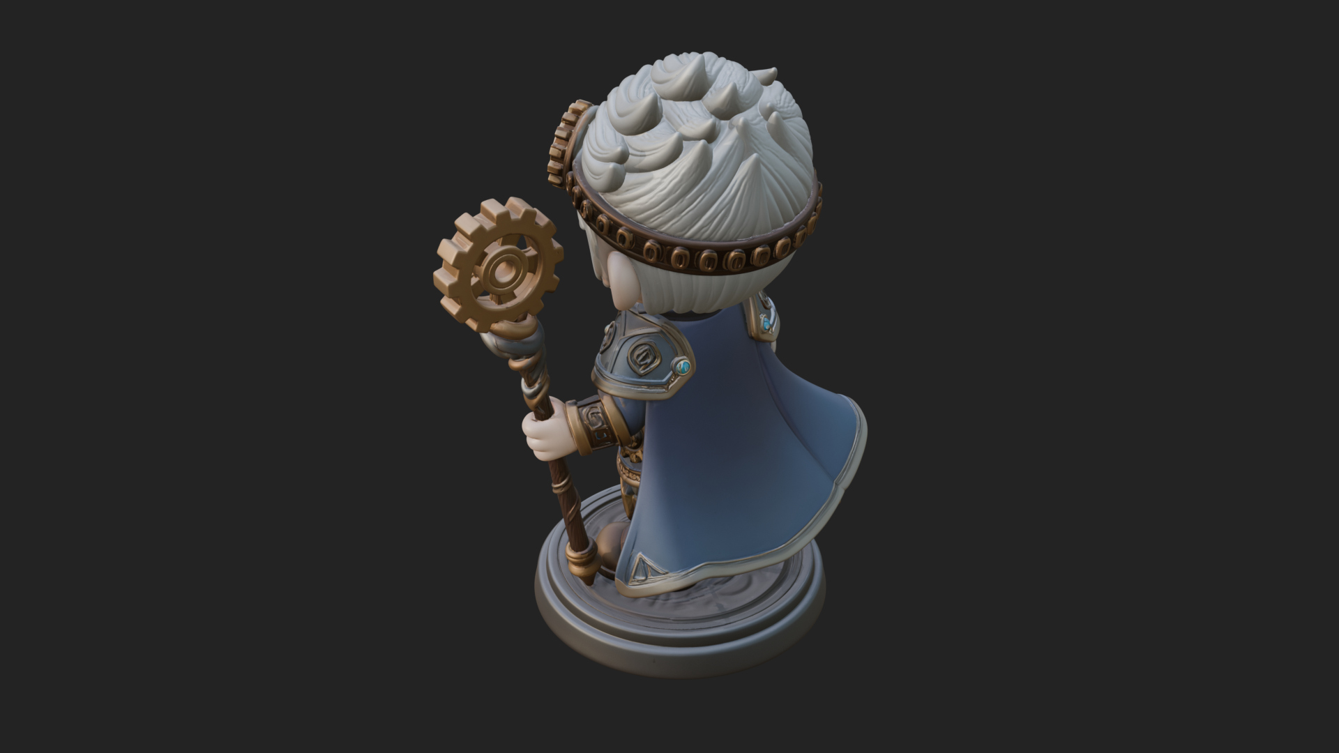 Chibi Gear Crown Knight Statue Design 1 3D Print Model 3D Model