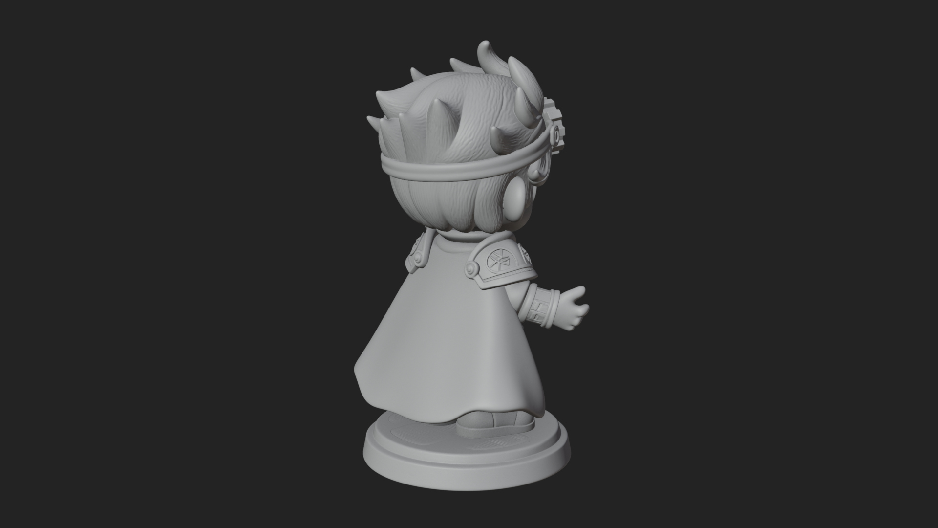 Chibi Gear Crown Knight Statue Design 2 3D Print Model 3D Model