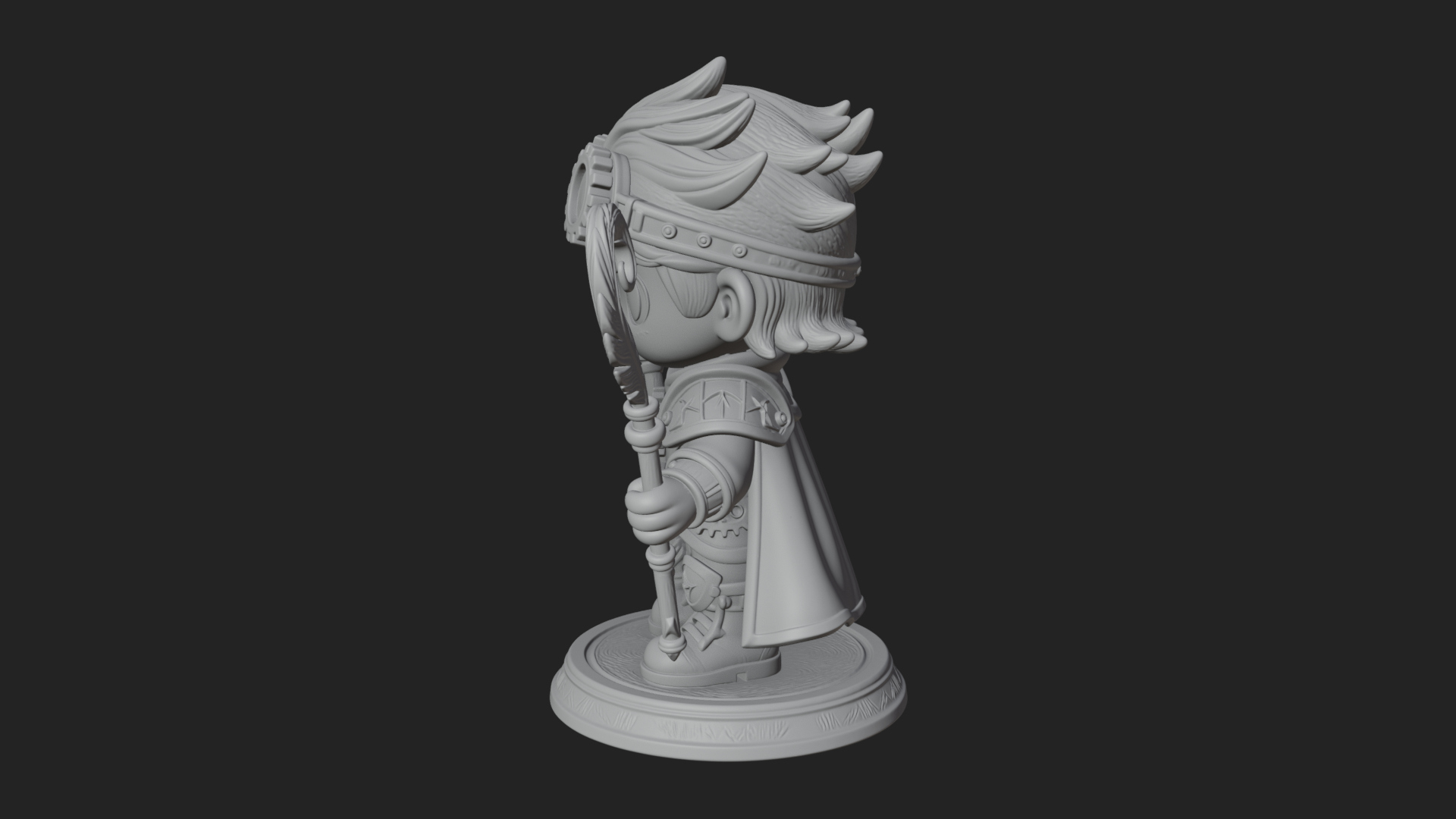 Chibi Gear Crown Knight Statue Design 3 3D Print Model 3D Model